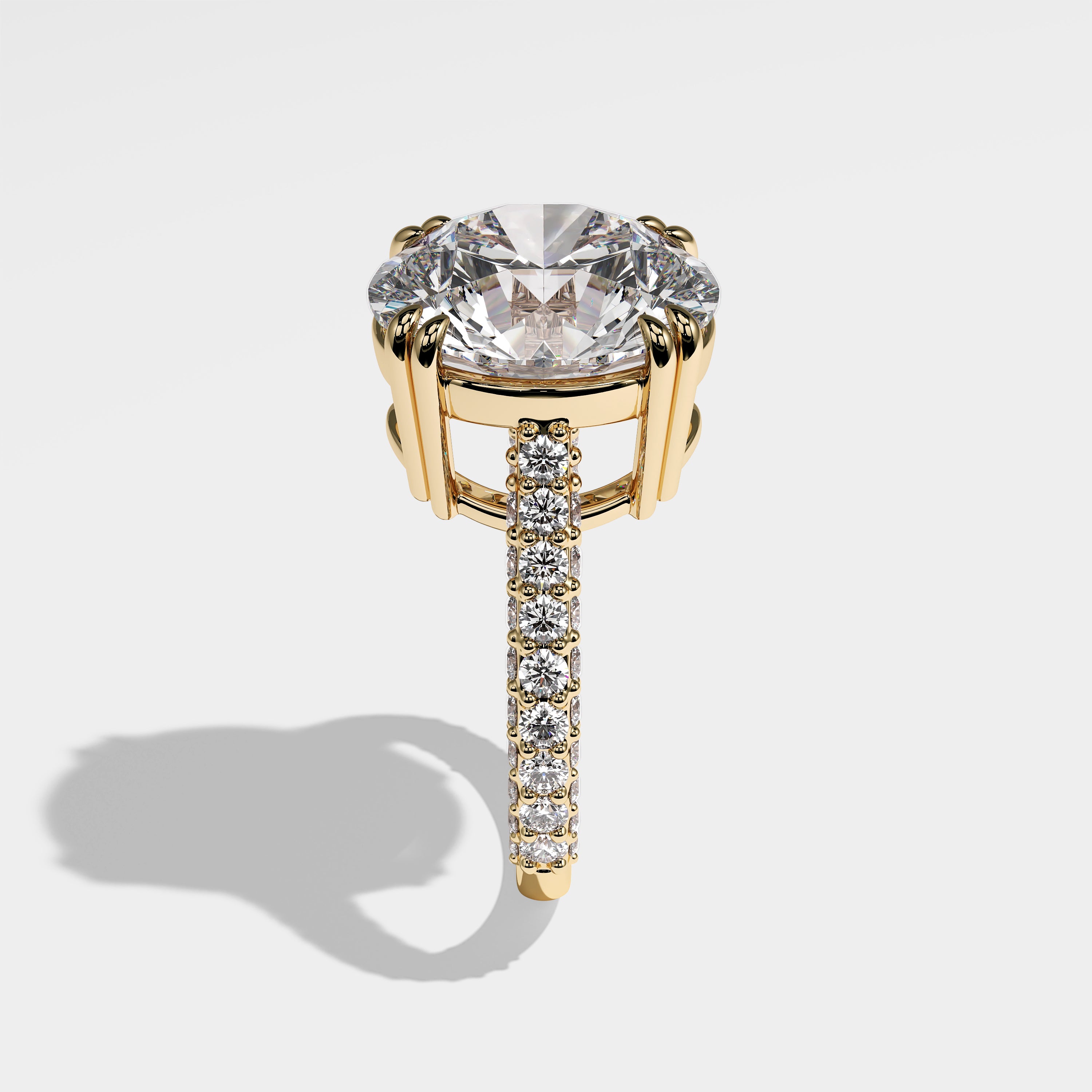 Wisam Diamond Round Brilliant Engagement Ring 18K Yellow Gold 6.00ct