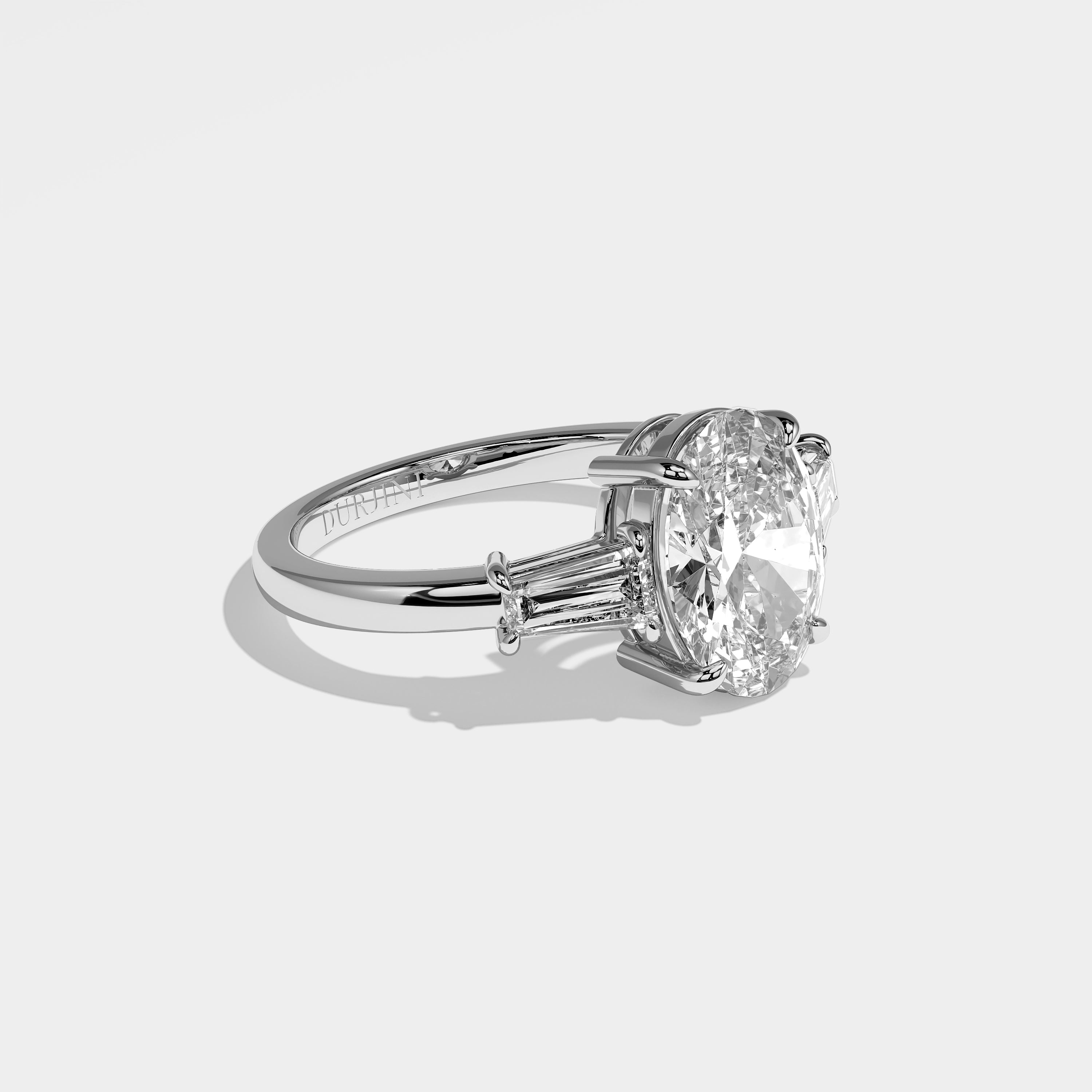 Mayfair Diamond Oval Engagement Ring 18K White Gold 3.30ct