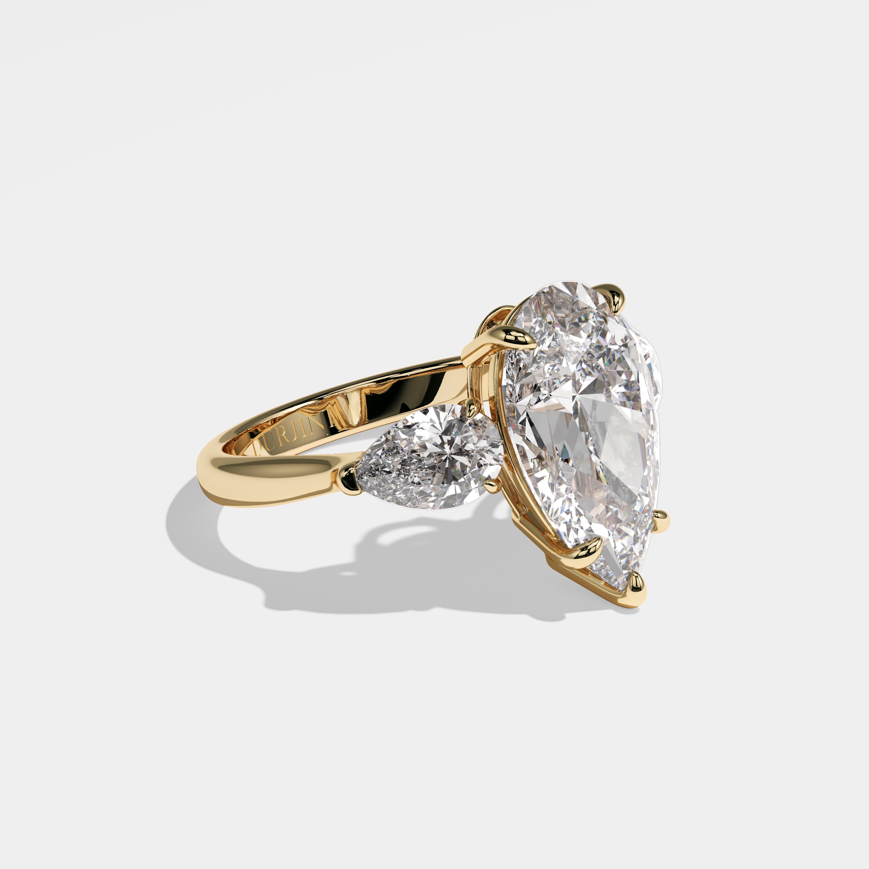 Windfall Diamond Pear Engagement Ring 18K Yellow Gold 8.50ct