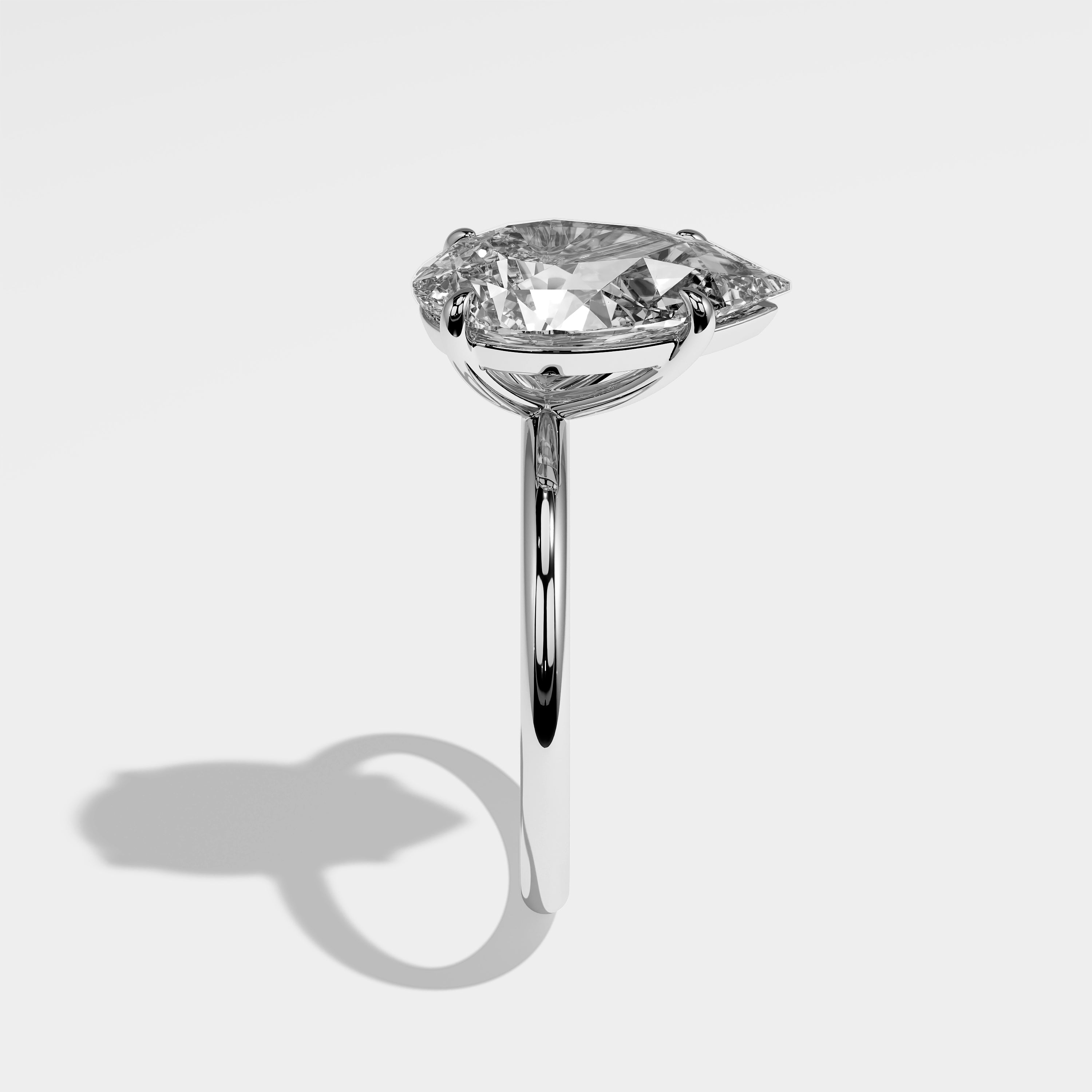 Liv Diamond Pear Halo Engagement Ring 18K White Gold 3.00ct