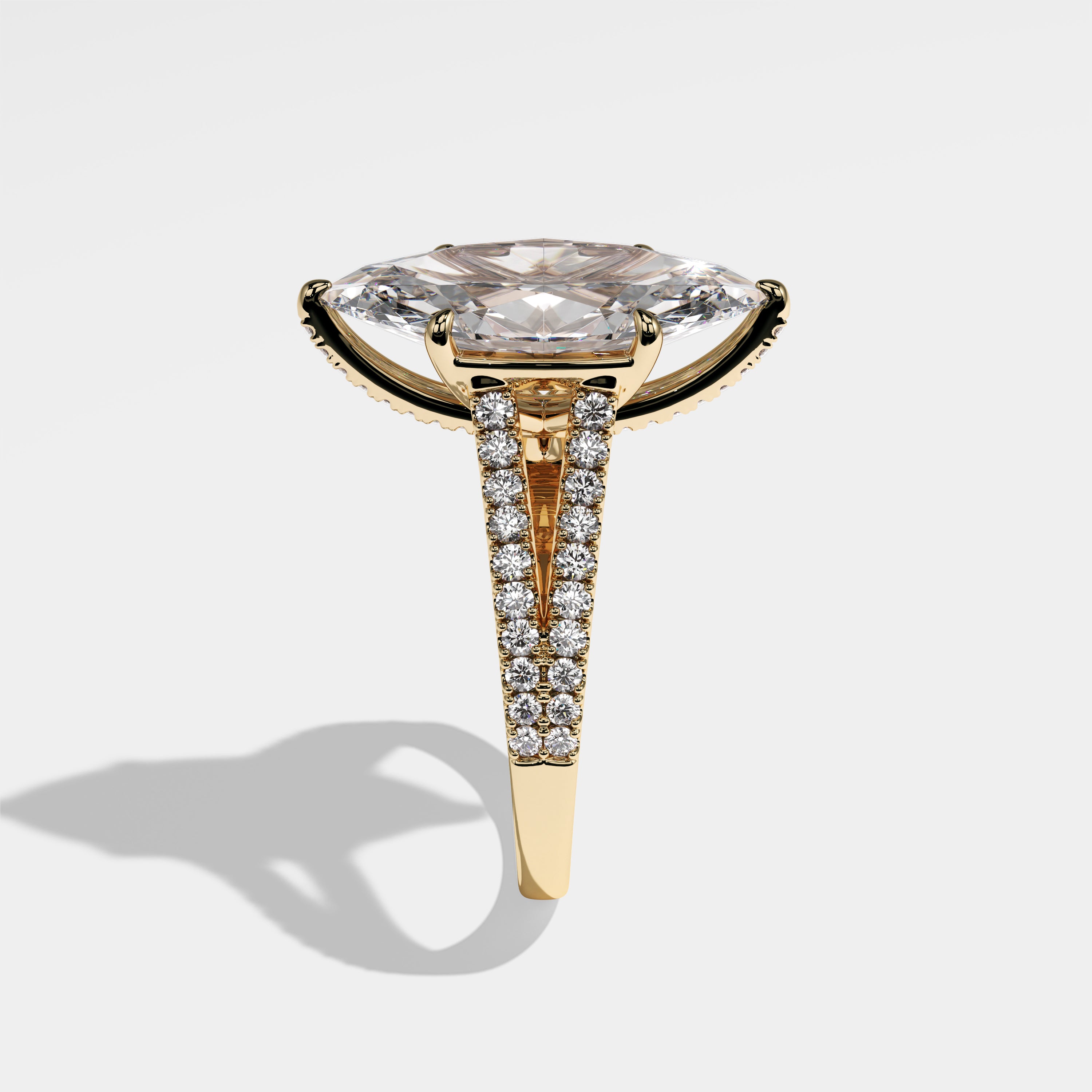 Helen Diamond Marquise Engagement Ring 18K Yellow Gold 7.00ct