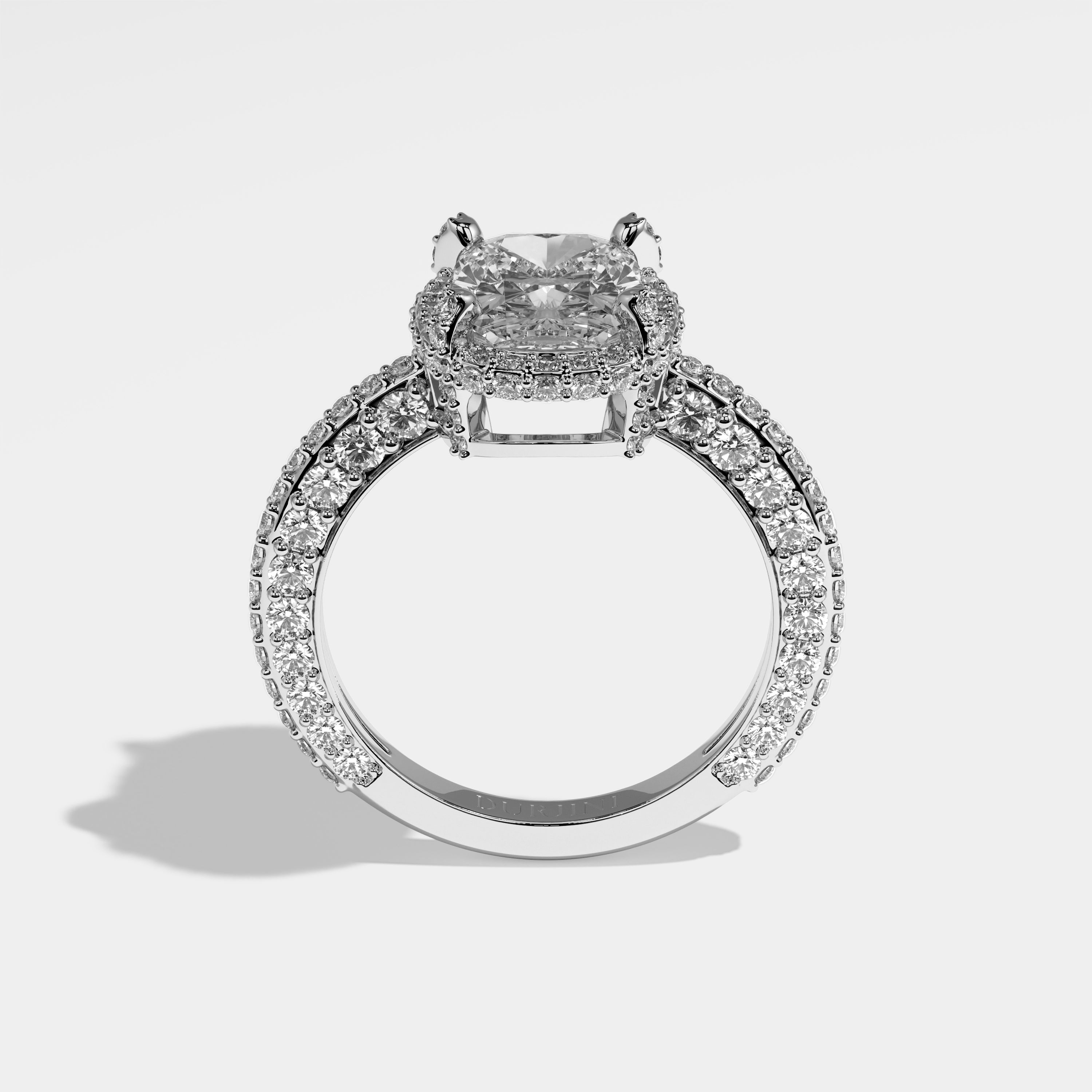 Riley Diamond Oval Halo Engagement Ring 18K White Gold 4.30ct