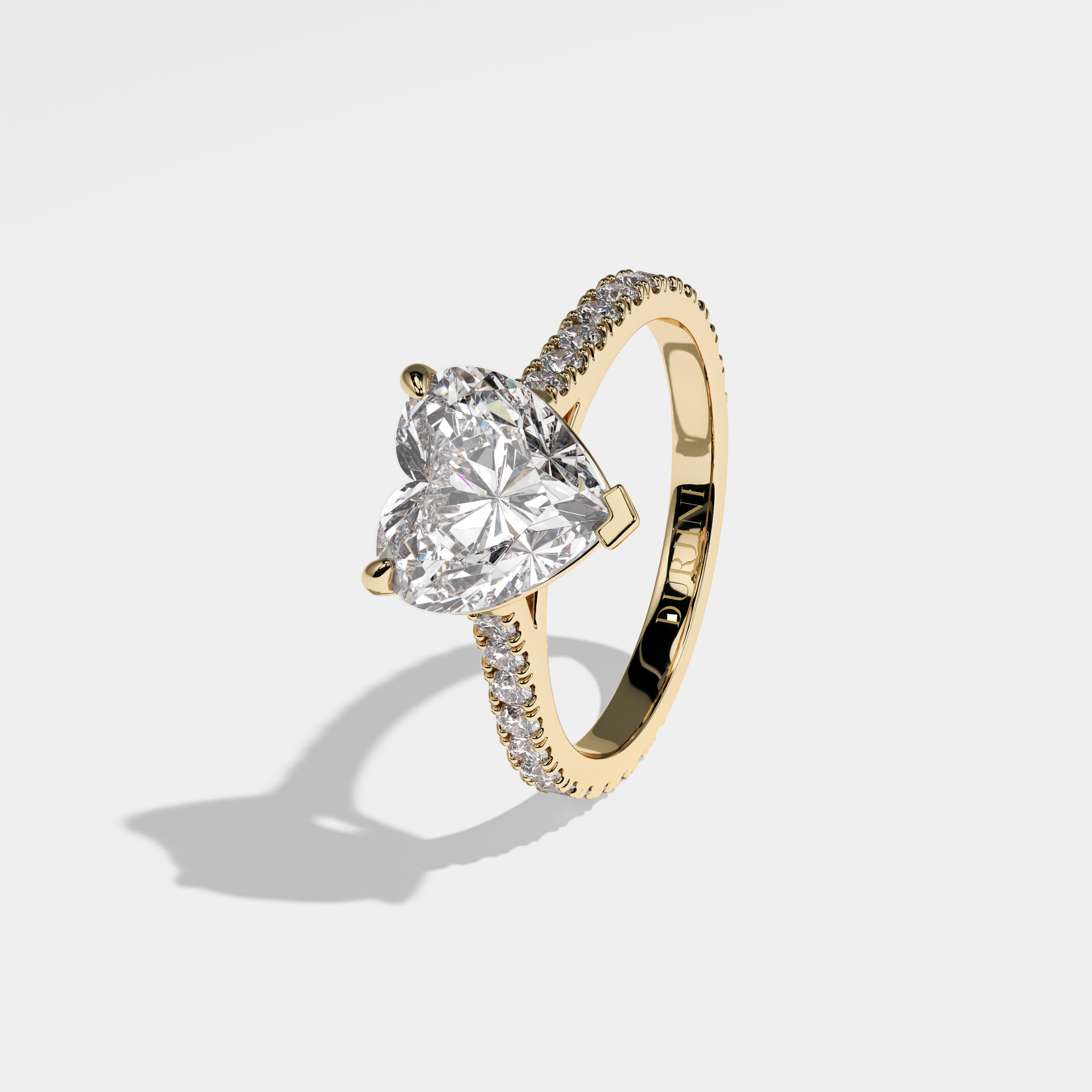 Melanie Diamond Heart Engagement Ring 18K Yellow Gold 4.00ct