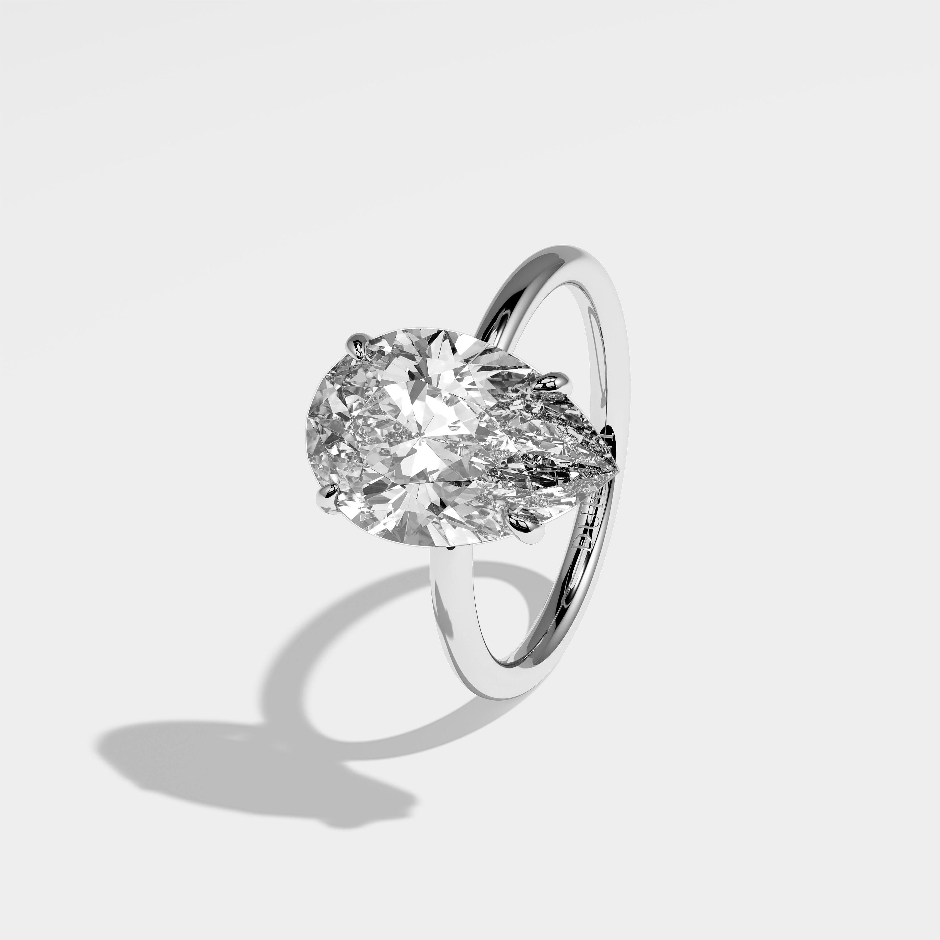 Liv Diamond Pear Halo Engagement Ring 18K White Gold 3.00ct