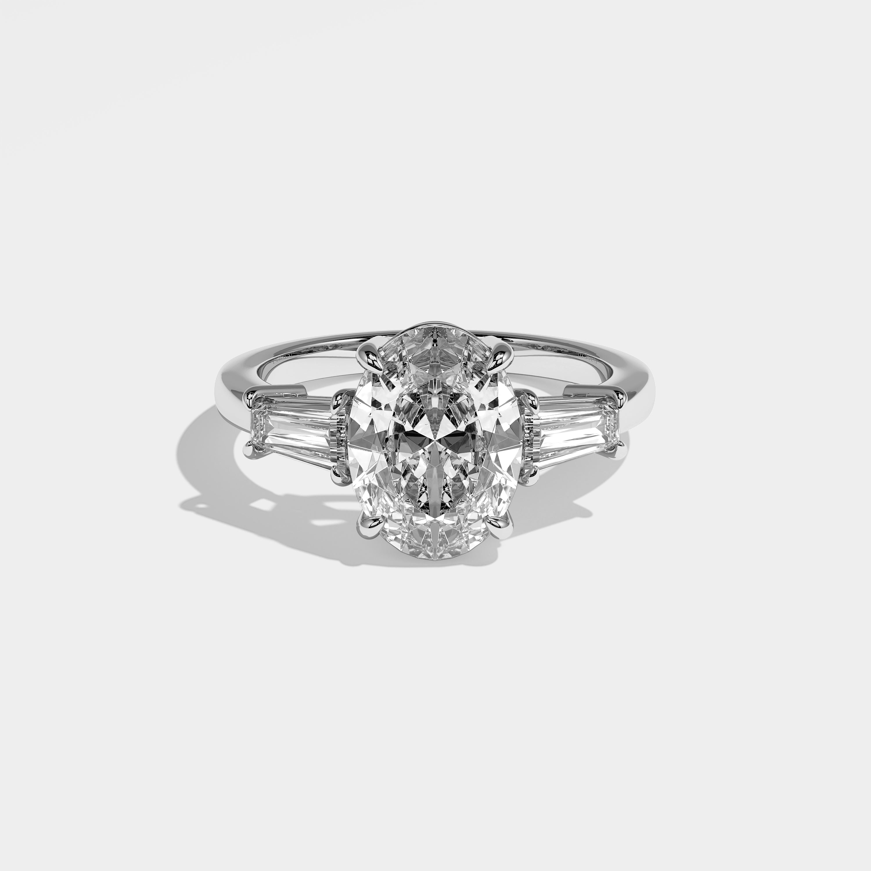 Mayfair Diamond Oval Engagement Ring 18K White Gold 3.30ct