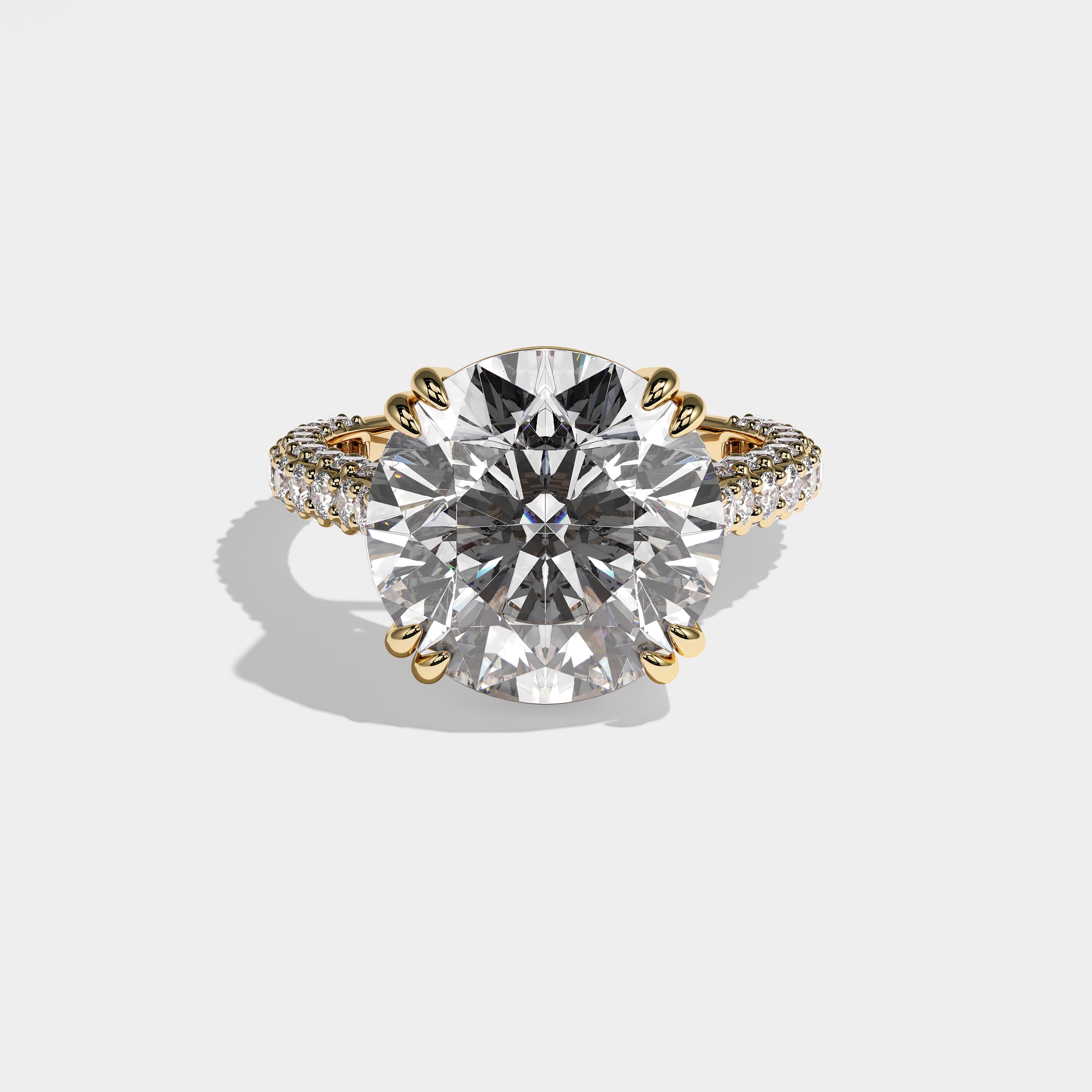 Wisam Diamond Round Brilliant Engagement Ring 18K Yellow Gold 6.00ct