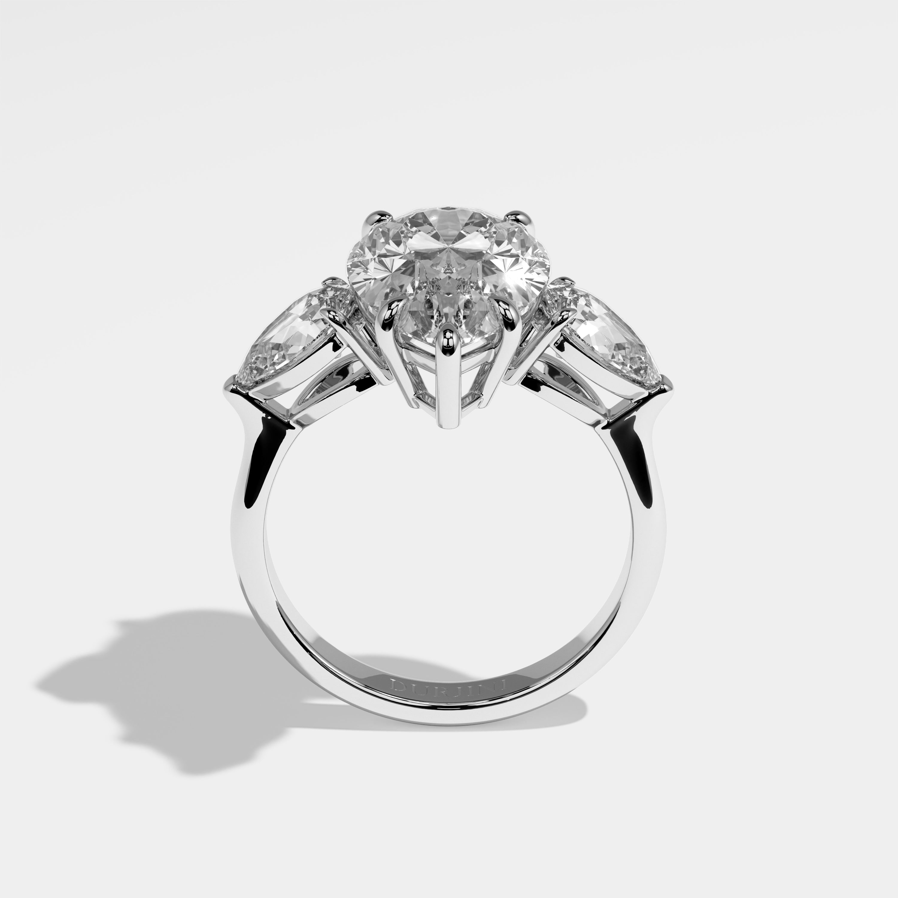 Erin Diamond Pear Engagement Ring 18K White Gold 8.50ct