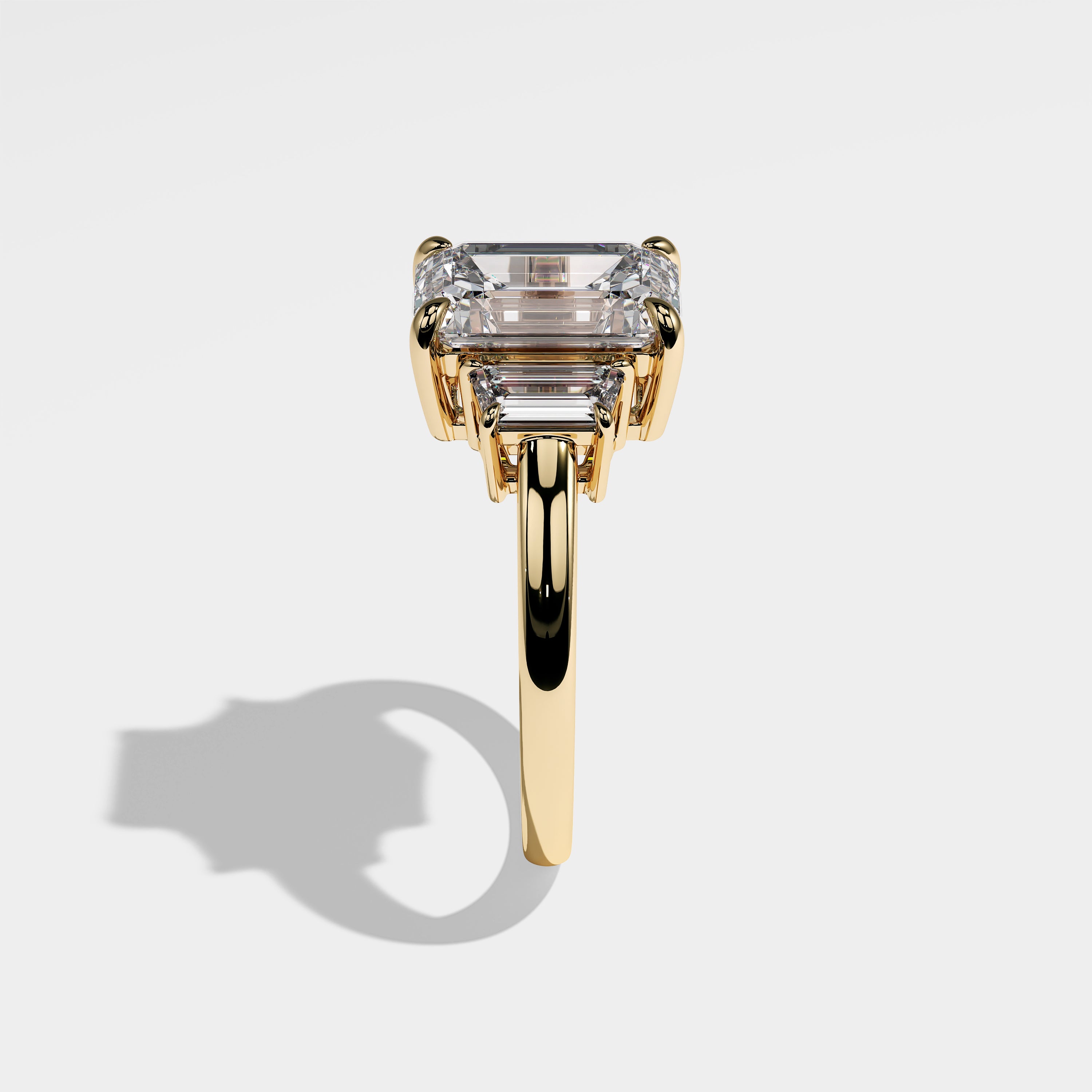 Luna Diamond Emerald Engagement Ring 18K Yellow Gold 4.30ct