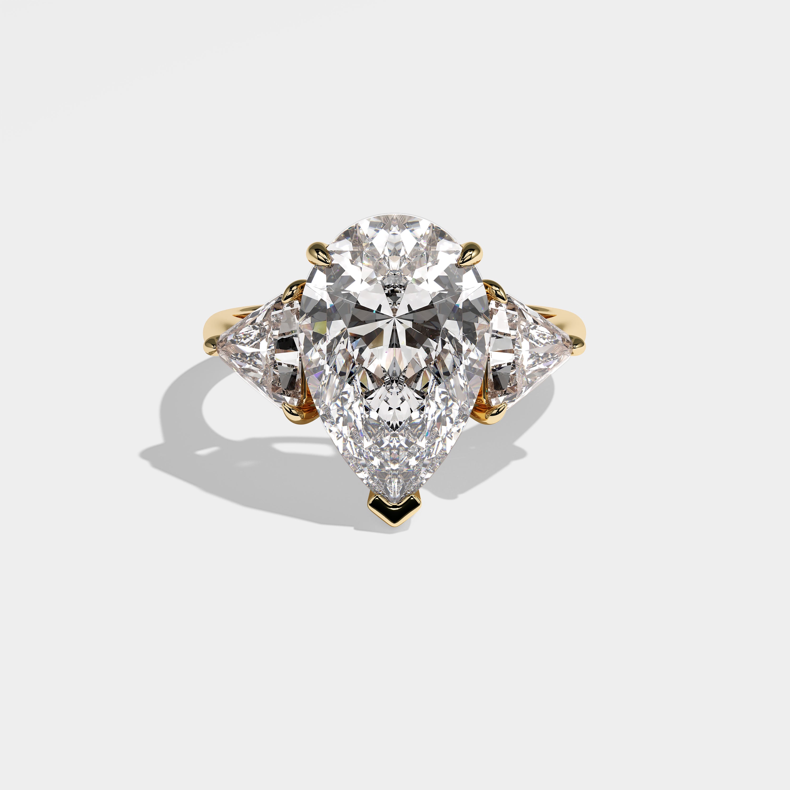 Sophie Diamond Pear Engagement Ring 18K Yellow Gold 10.00ct