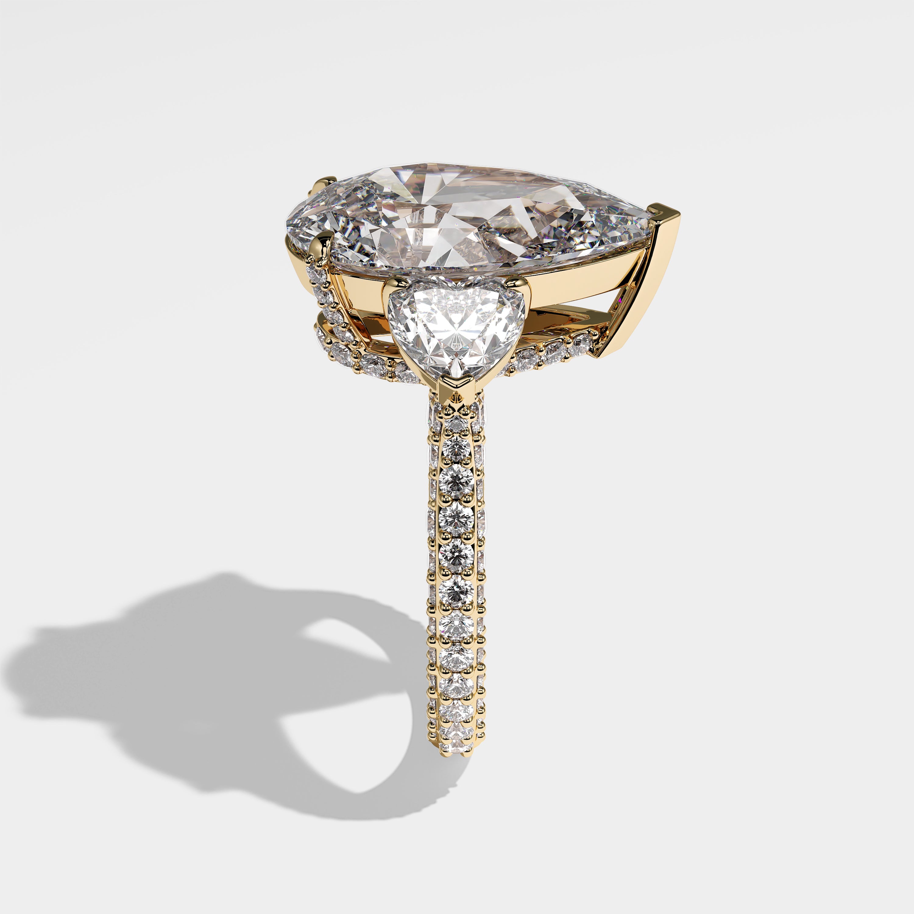 Georgia Diamond Pear Engagement Ring 18K Yellow Gold 11.00ct