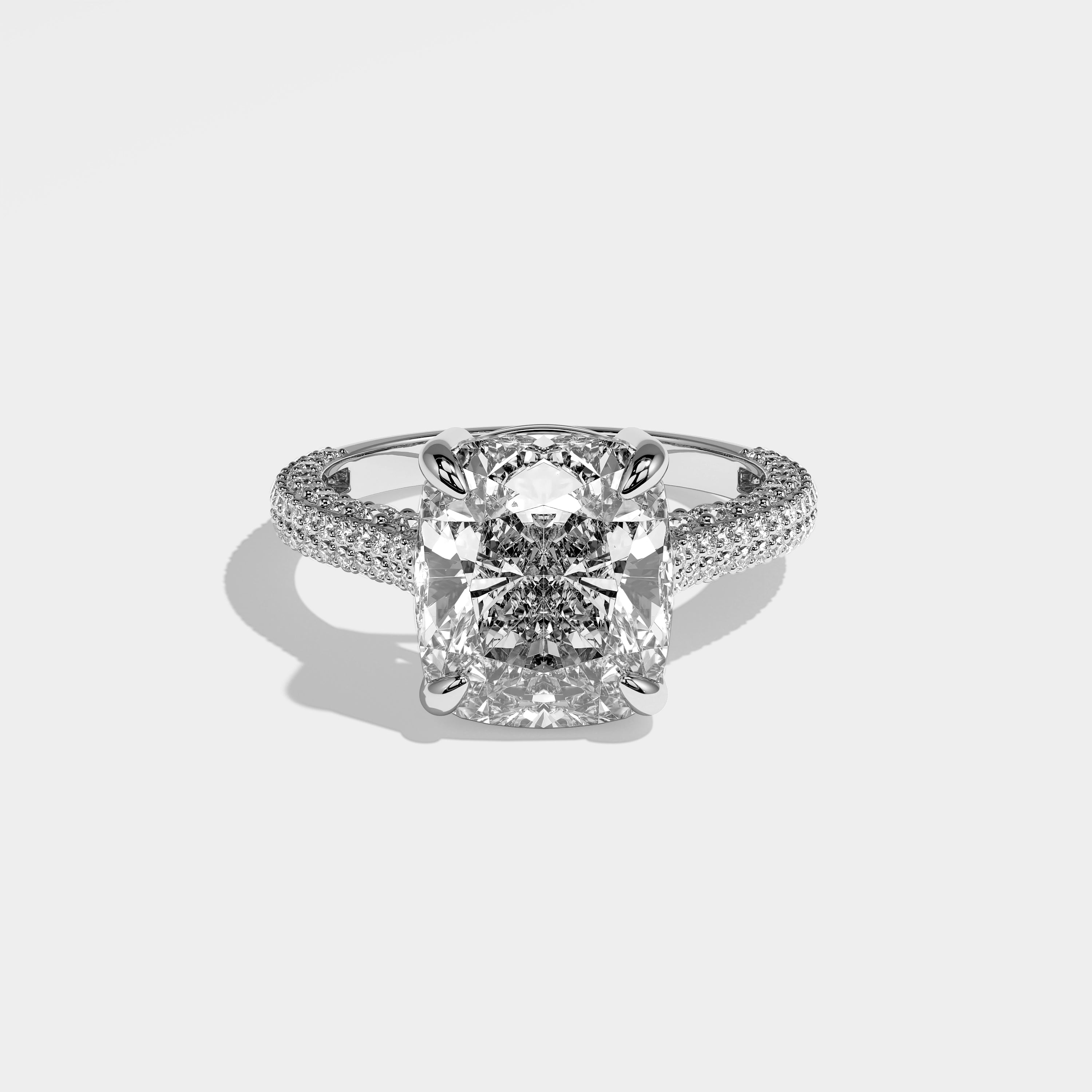 Izzy Diamond Cushion Engagement Ring 18K White Gold 8.00ct