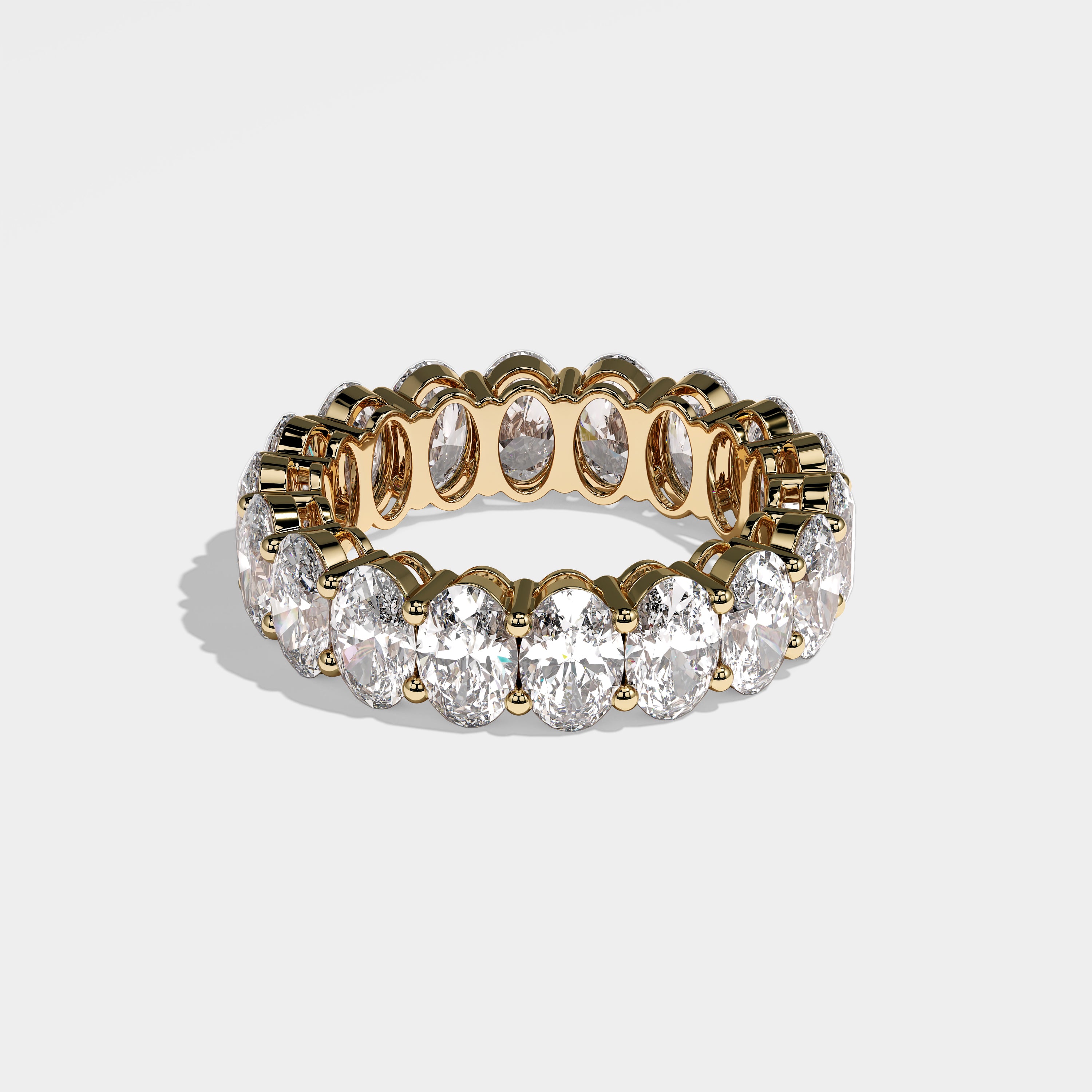 Donna Diamond Oval Eternity Engagement Ring 18K Yellow Gold 9.00ct