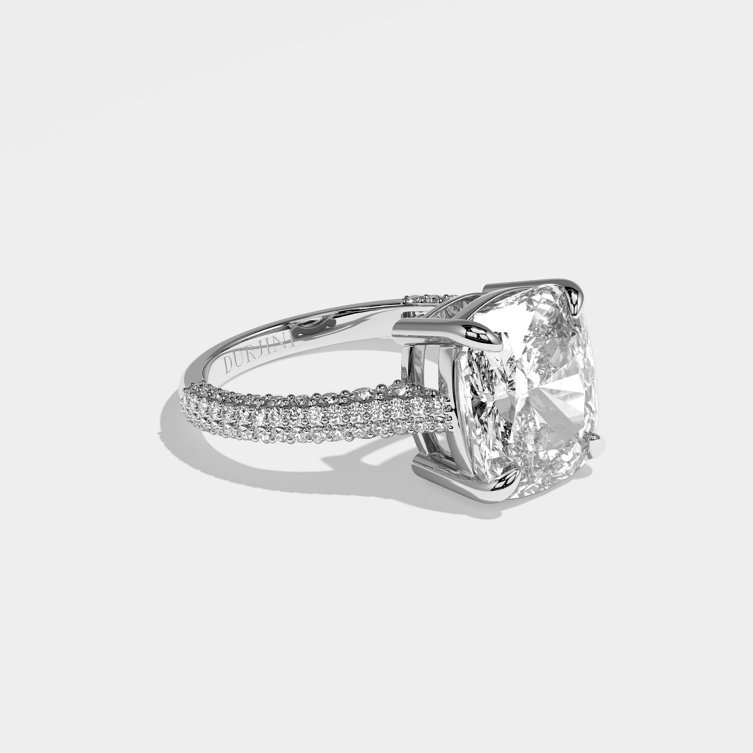 Izzy Diamond Cushion Engagement Ring 18K White Gold 8.00ct