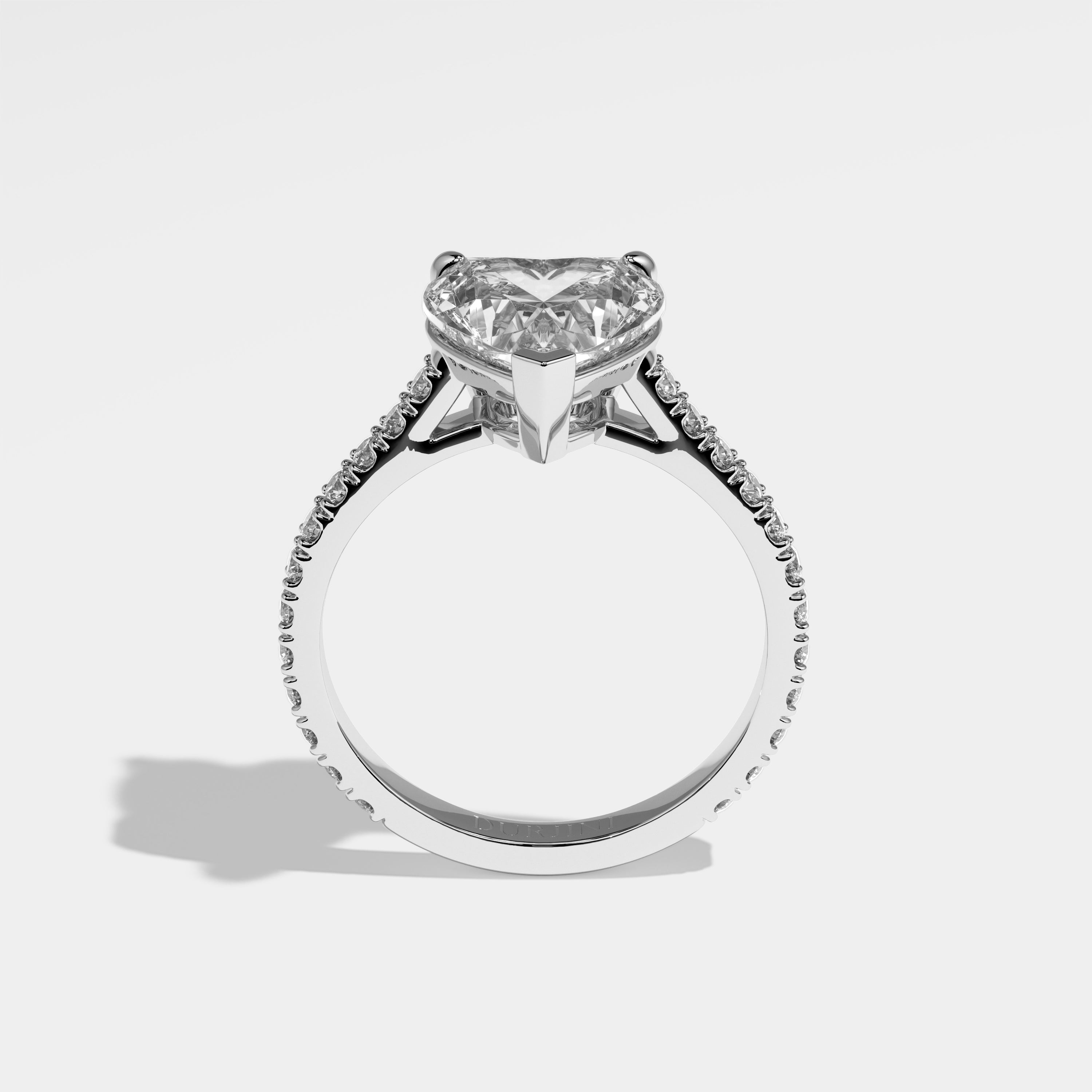 Misha Diamond Heart Engagement Ring 18K White Gold 4.00ct