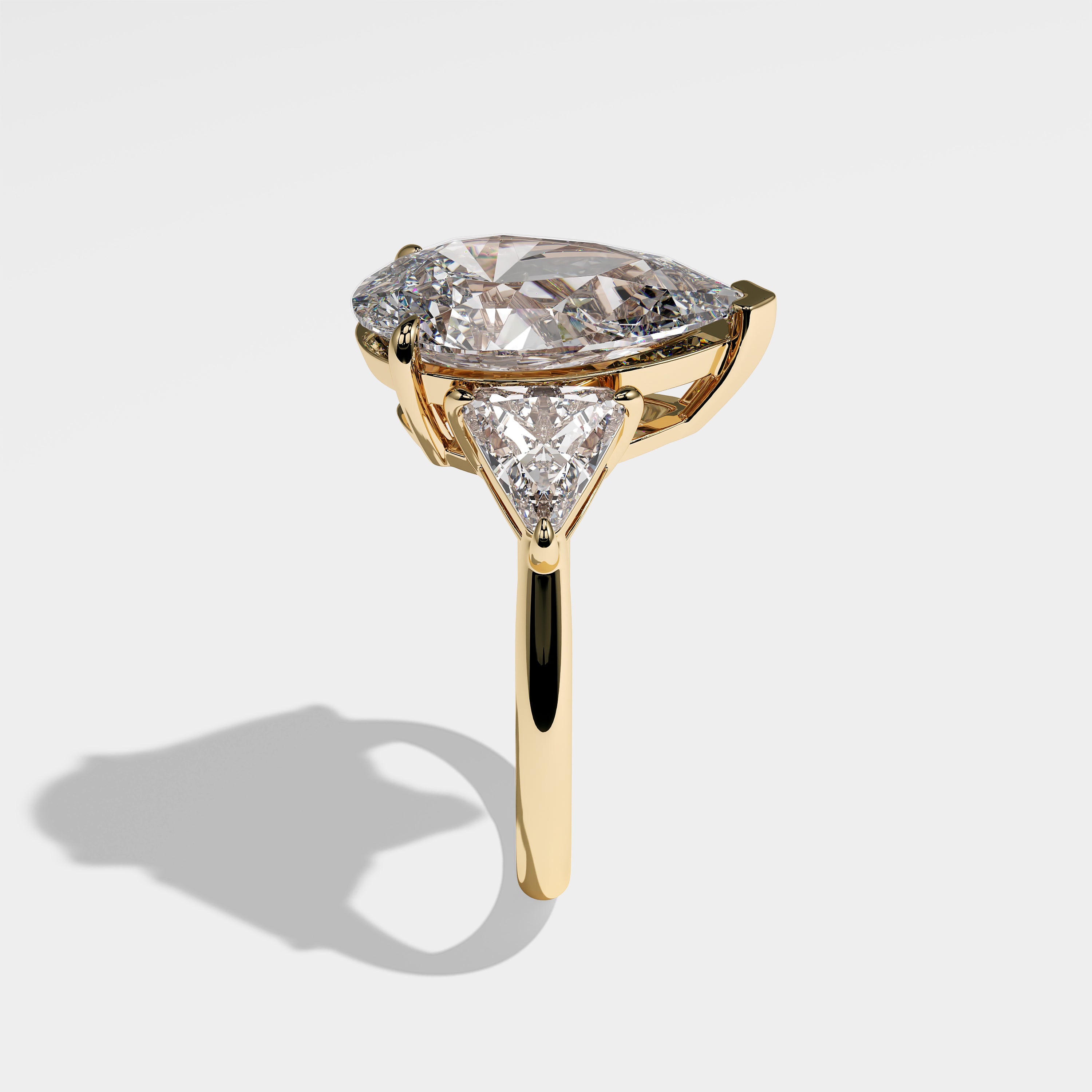 Sophie Diamond Pear Engagement Ring 18K Yellow Gold 10.00ct