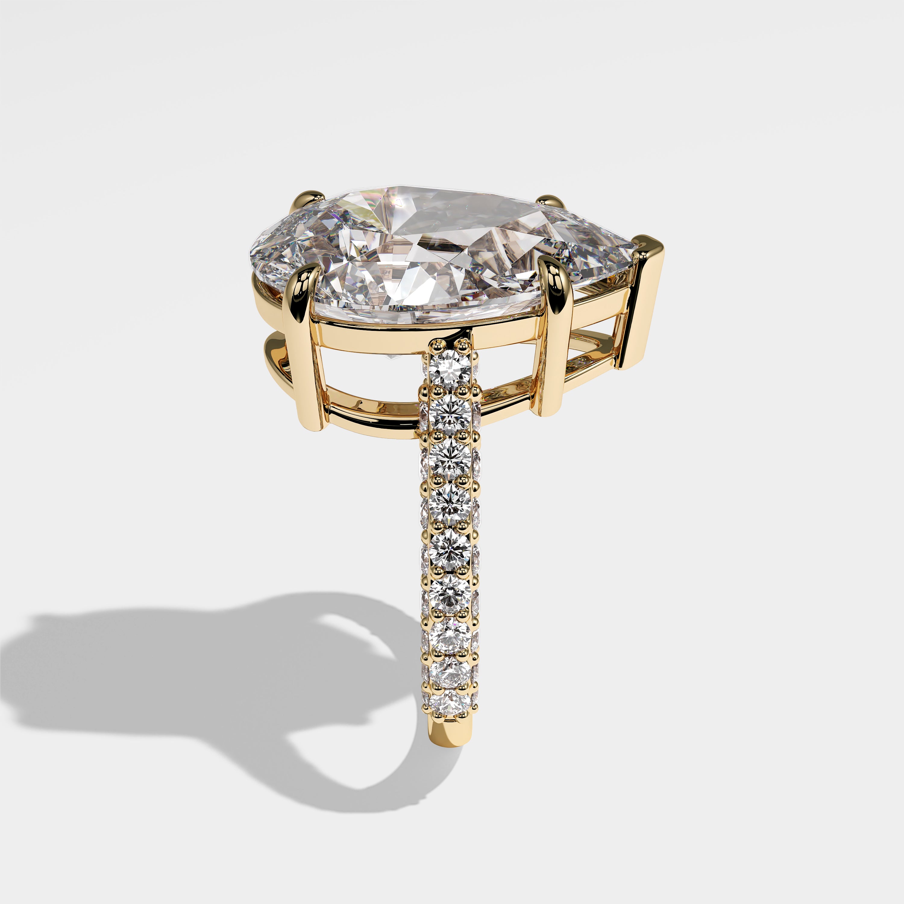 Zoey Diamond Pear Engagement Ring 18K Yellow Gold 6.00ct
