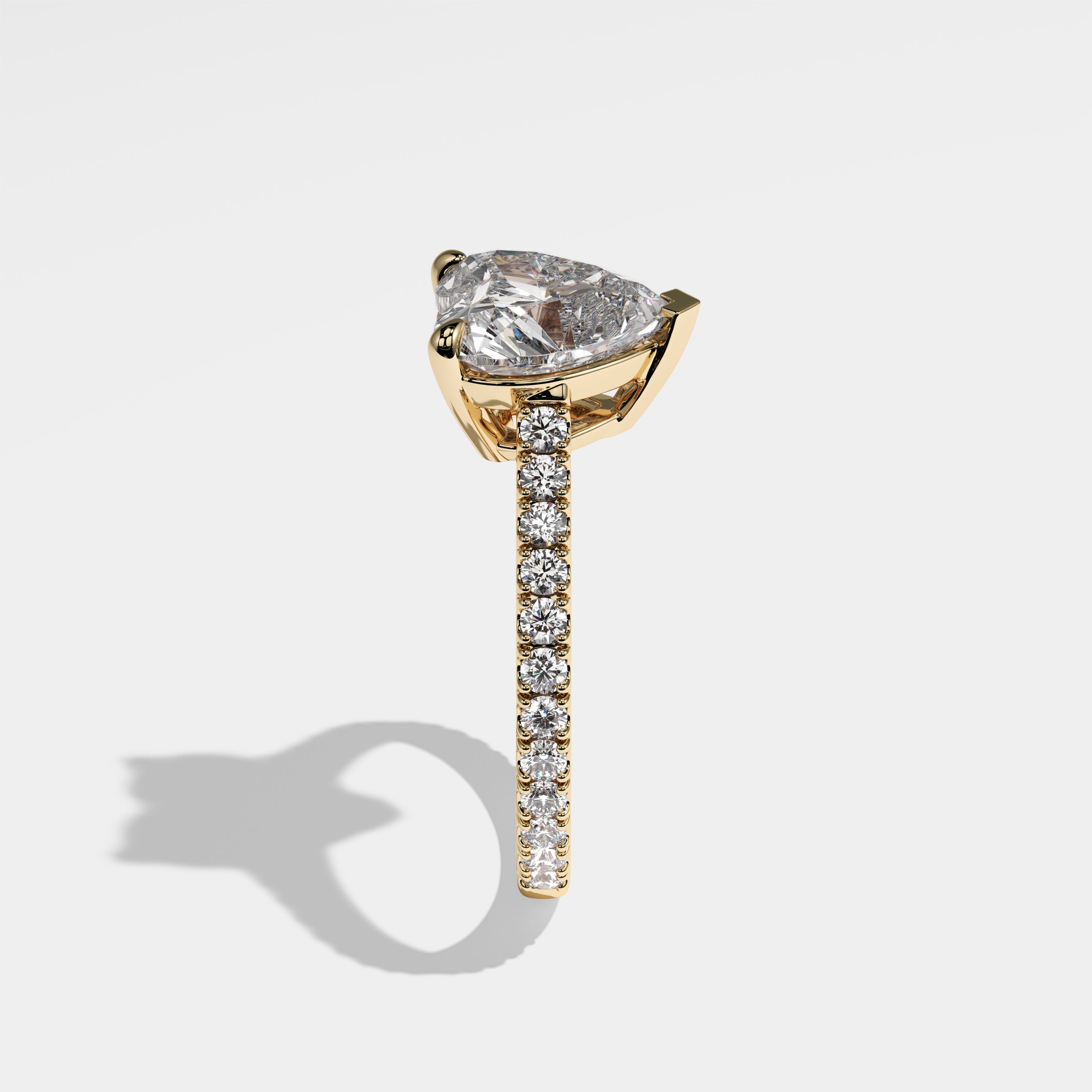 Melanie Diamond Heart Engagement Ring 18K Yellow Gold 4.00ct