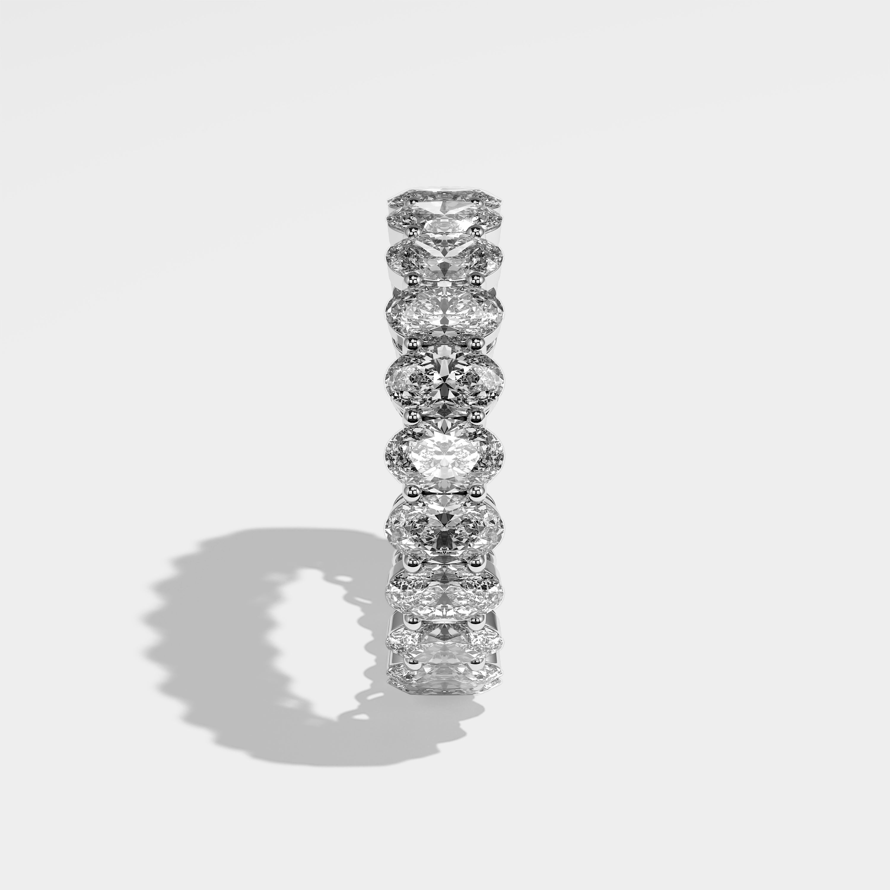 Alisha Diamond Oval Eternity Engagement Ring 18K White Gold 5.00ct