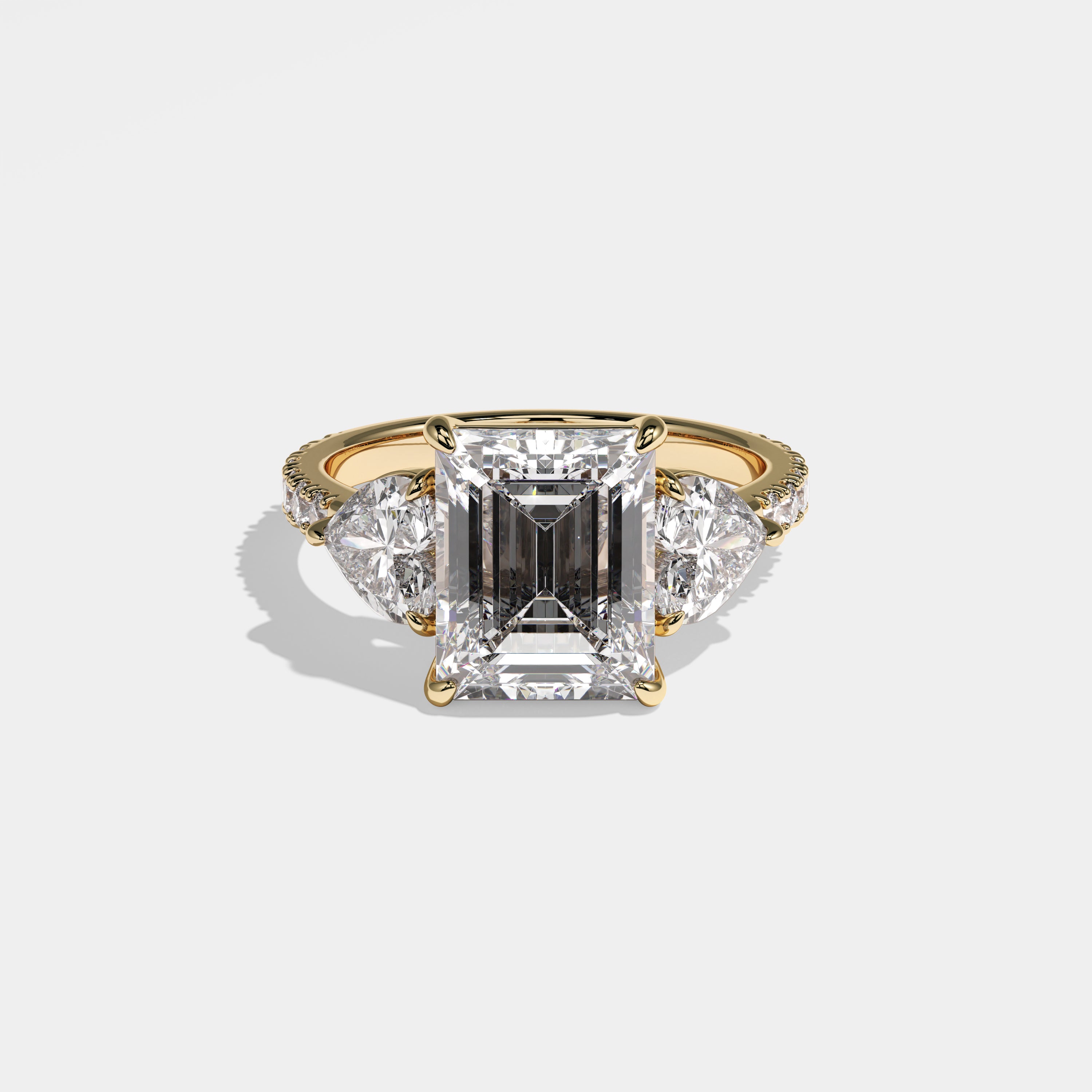 Lexi Diamond Emerald Engagement Ring 18K Yellow Gold 9.00ct