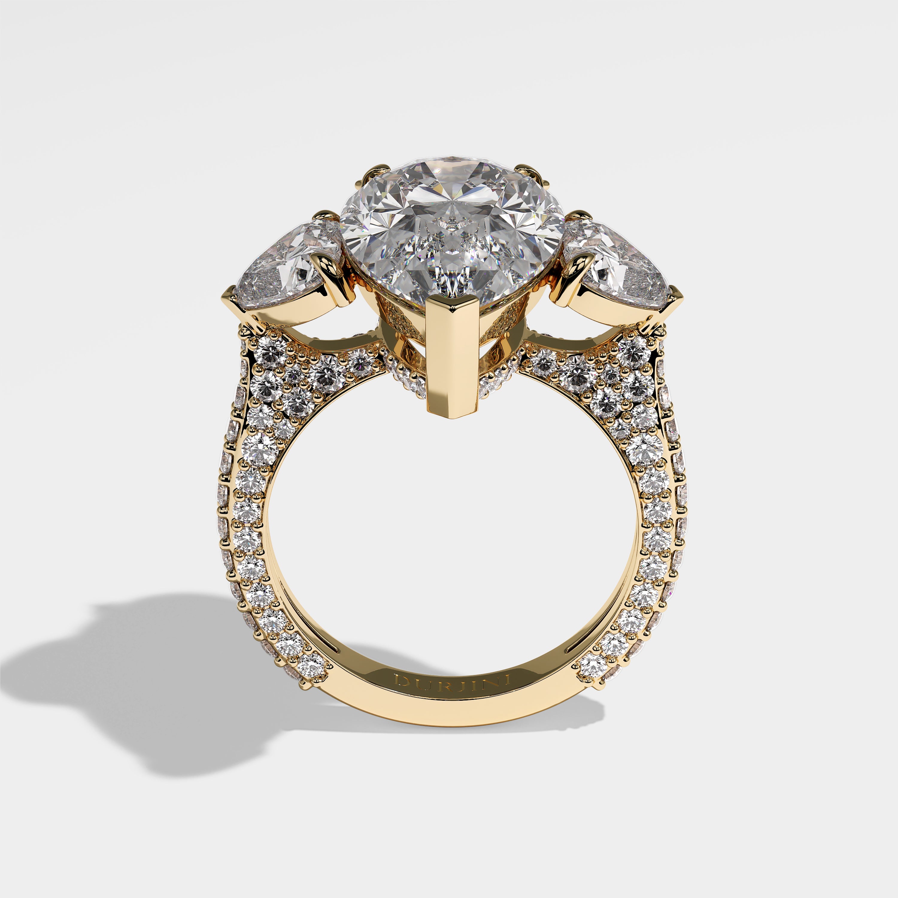 Georgia Diamond Pear Engagement Ring 18K Yellow Gold 11.00ct