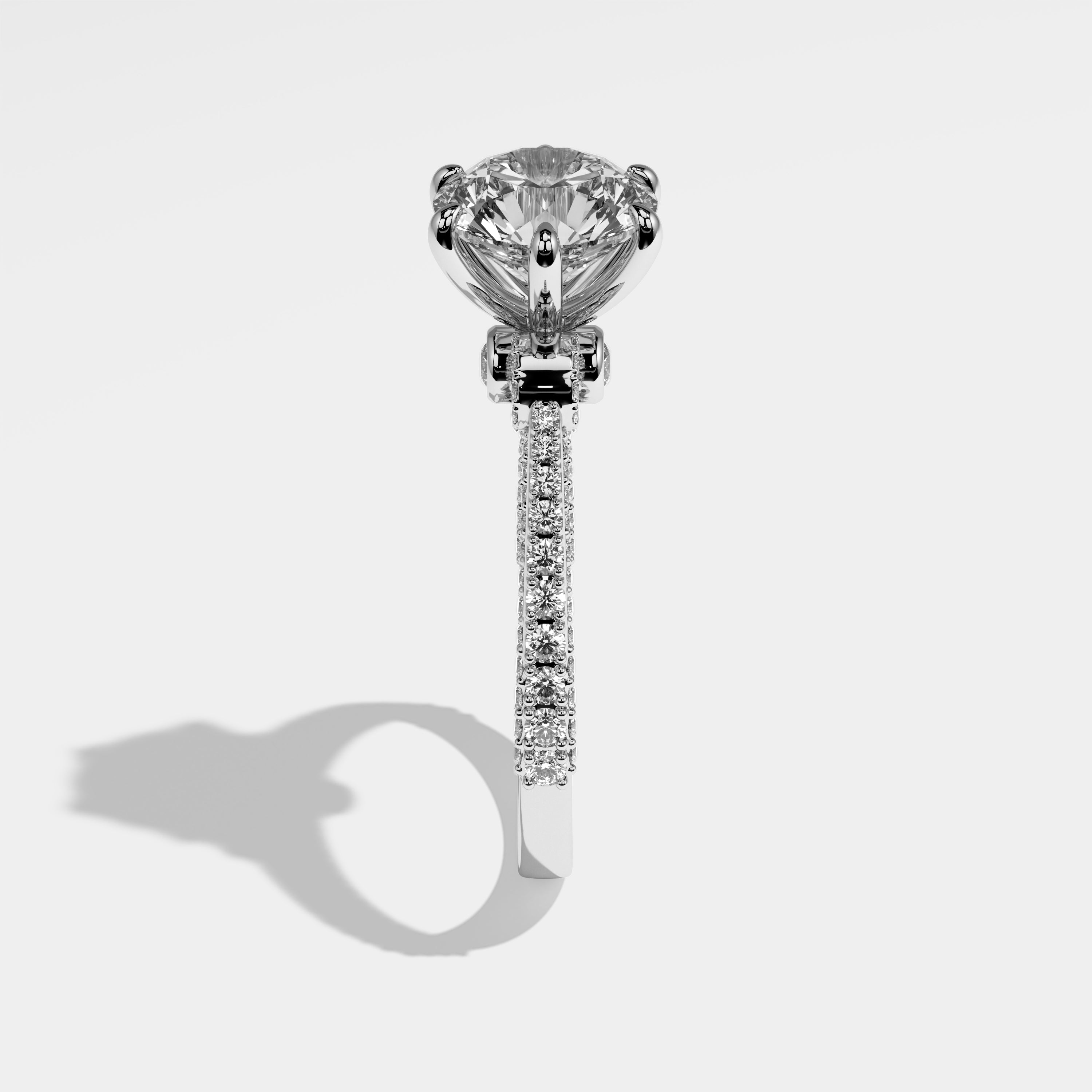 Dolly Diamond Round Brilliant Engagement Ring 18K White Gold 5.50ct