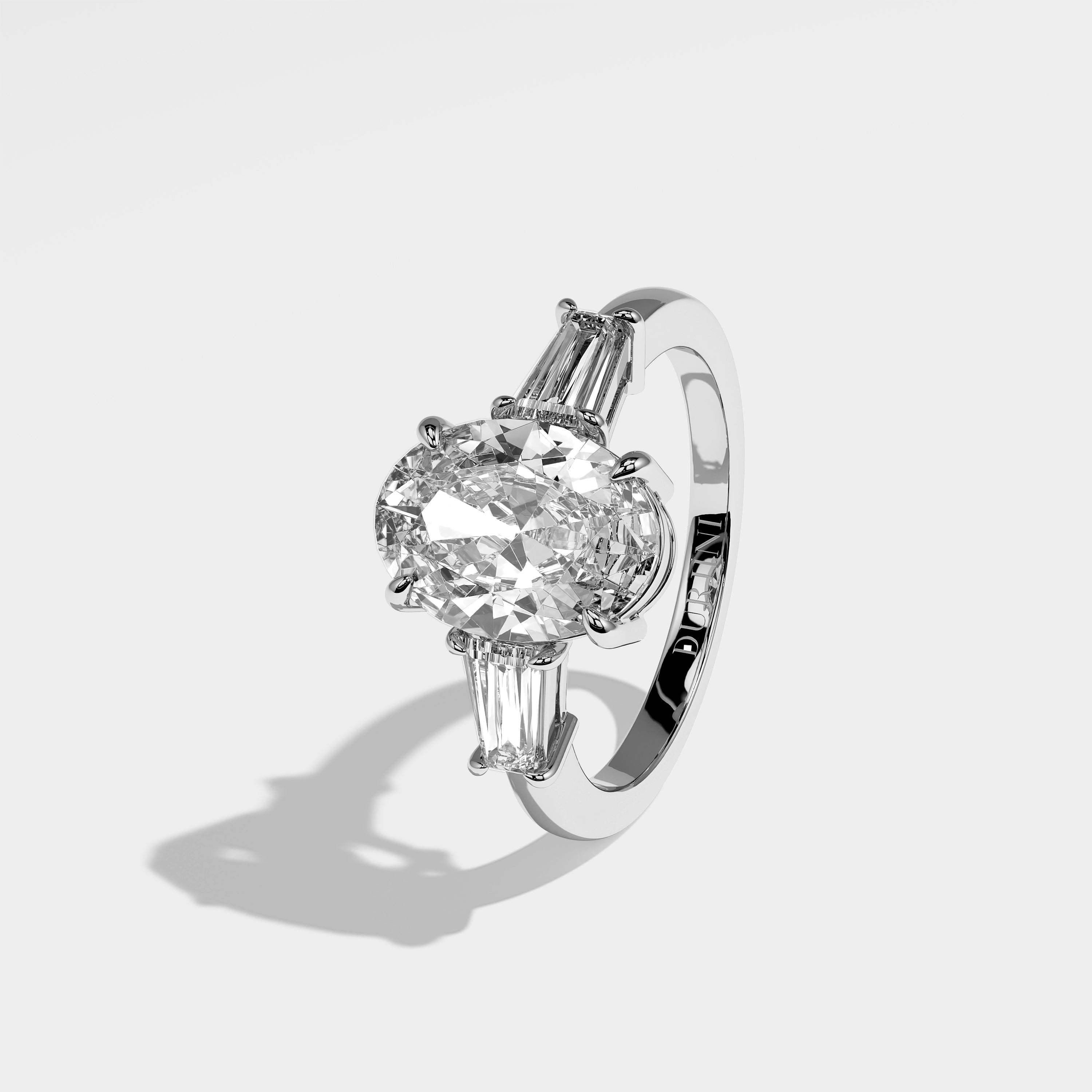 Mayfair Diamond Oval Engagement Ring 18K White Gold 3.30ct