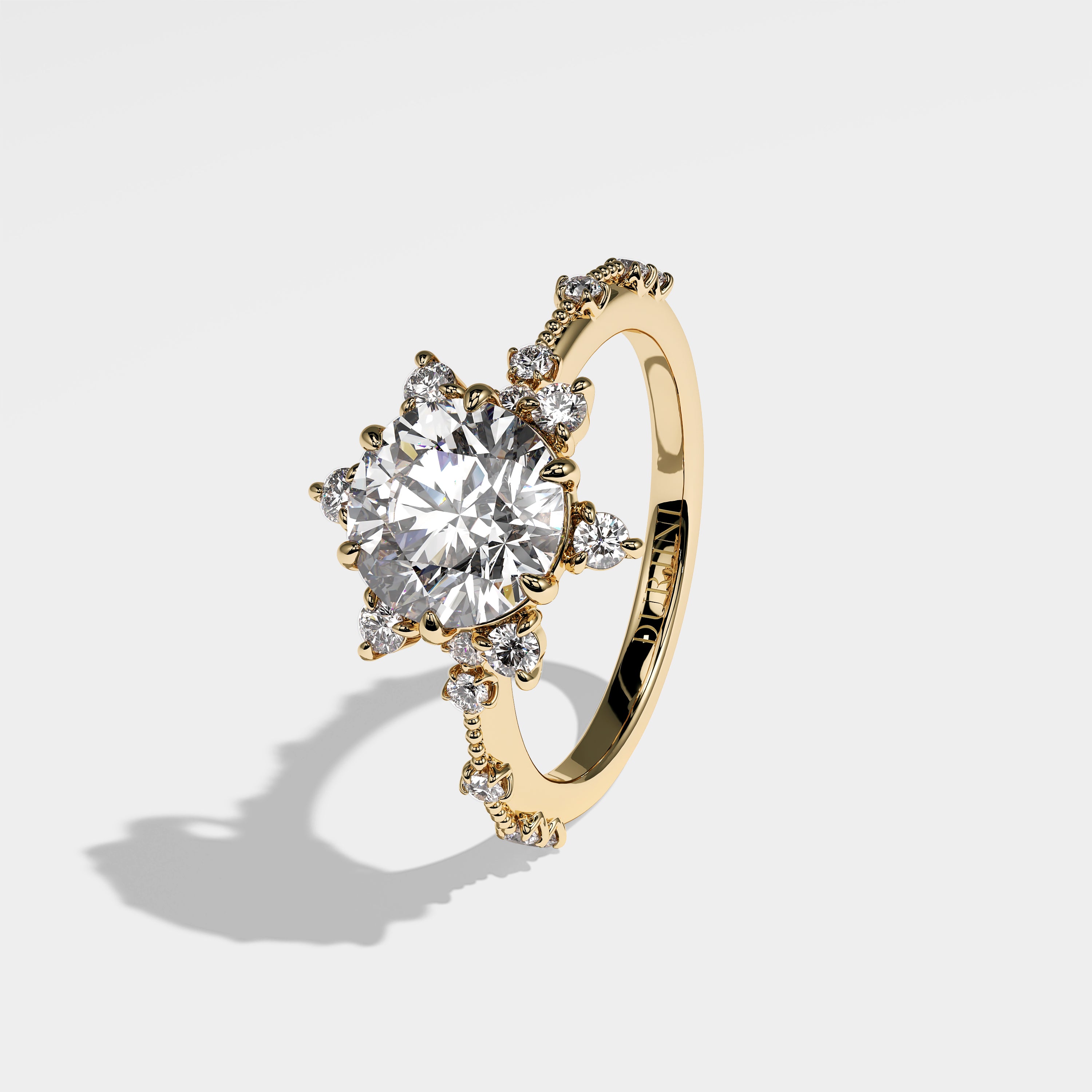 Georgina Diamond Round Brilliant Engagement Ring 18K Yellow Gold 4.50ct