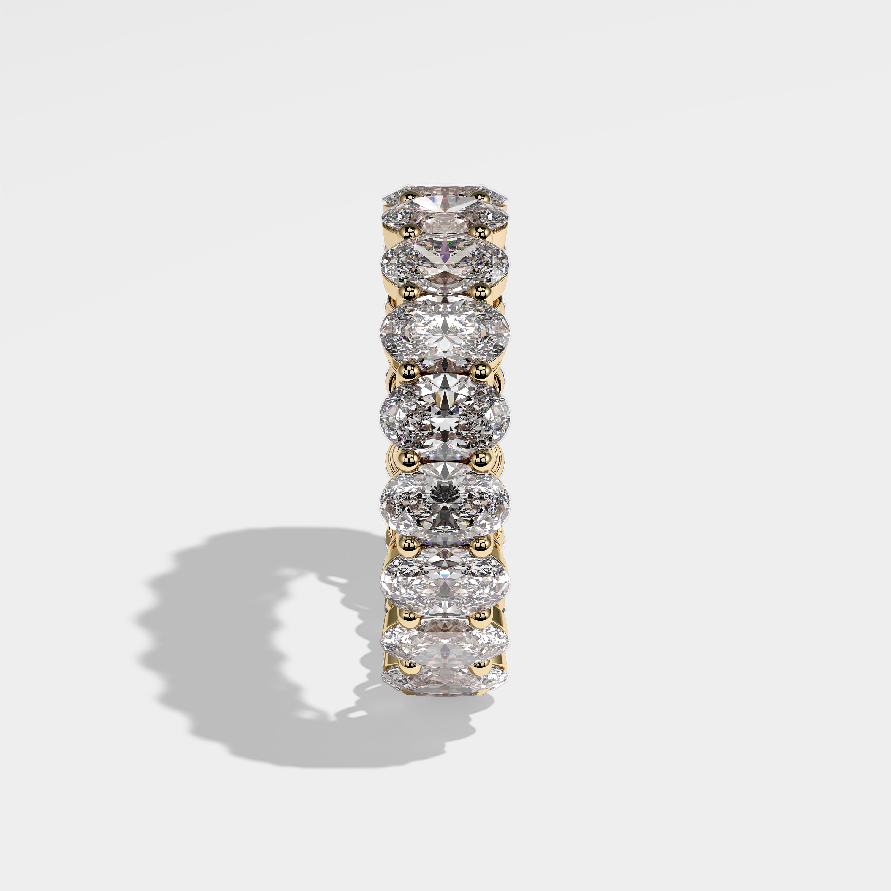 Donna Diamond Oval Eternity Engagement Ring 18K Yellow Gold 9.00ct