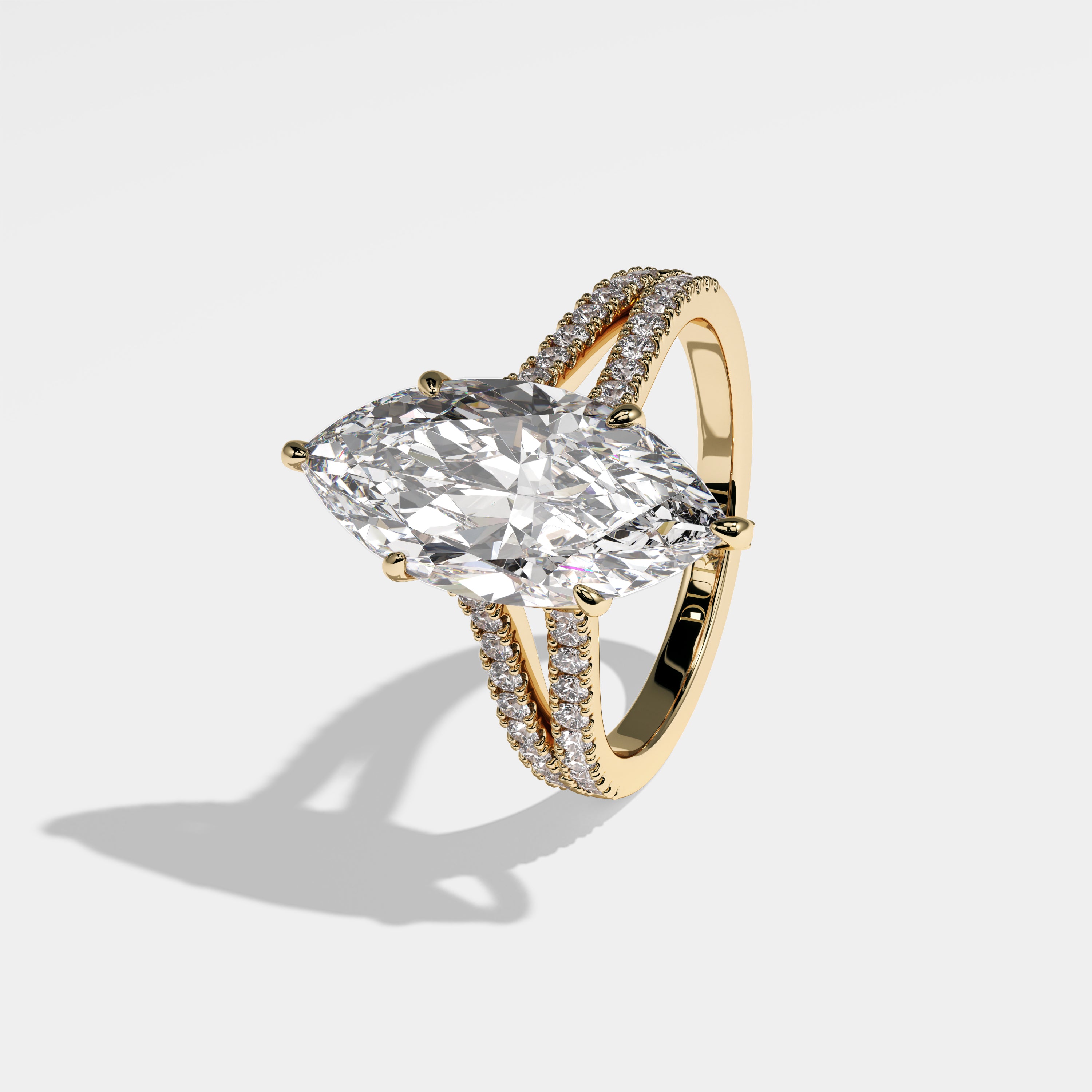Helen Diamond Marquise Engagement Ring 18K Yellow Gold 7.00ct