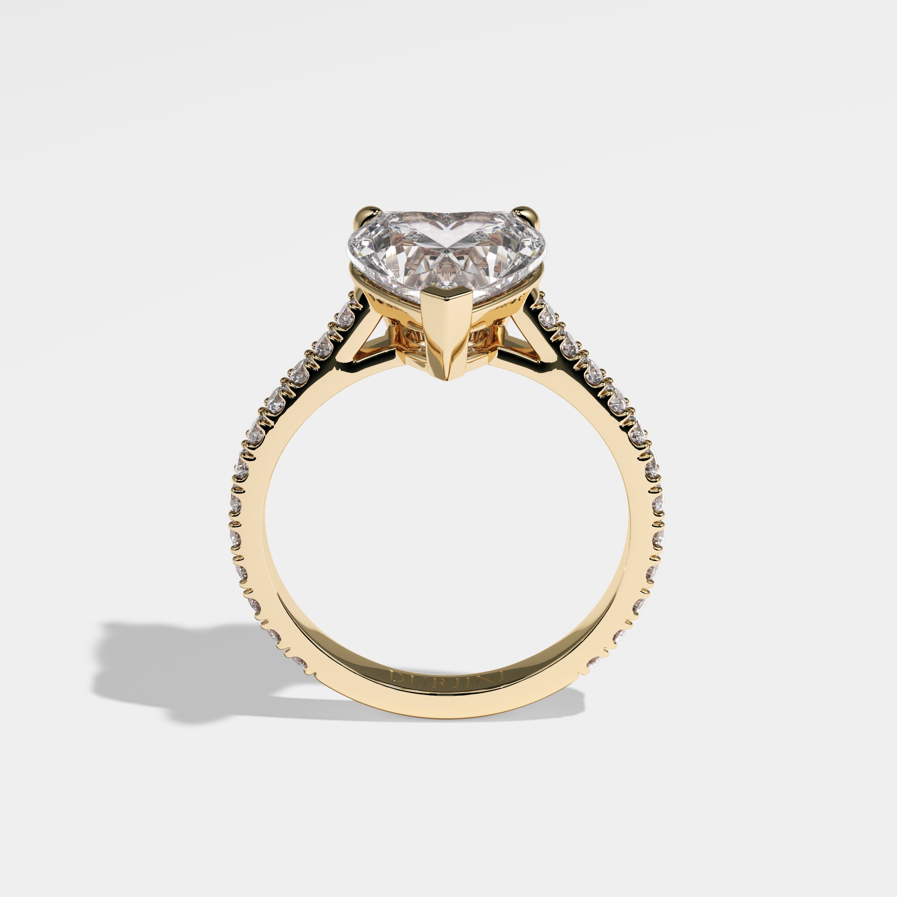 Melanie Diamond Heart Engagement Ring 18K Yellow Gold 4.00ct