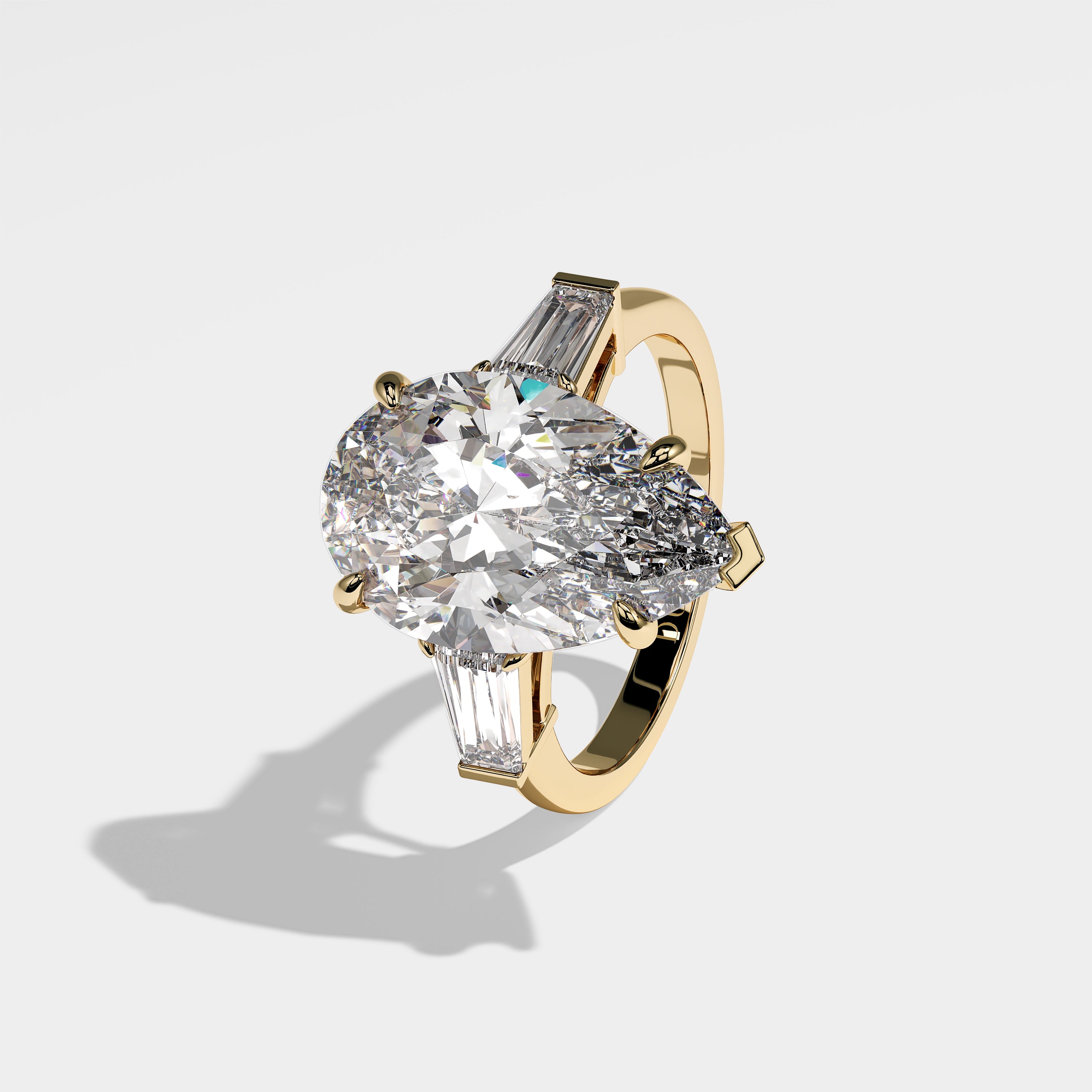 Eliza Diamond Pear Engagement Ring 18K Yellow Gold 5.30ct