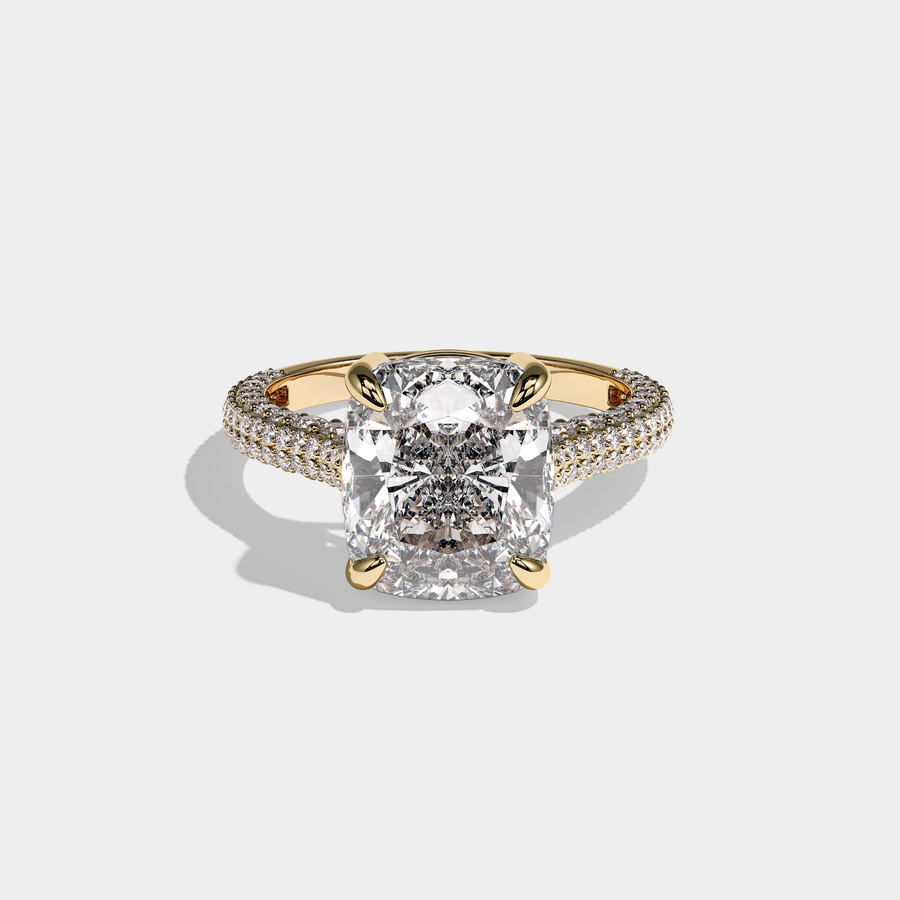 Deena Diamond Cushion Engagement Ring 18K Yellow Gold 8.00ct