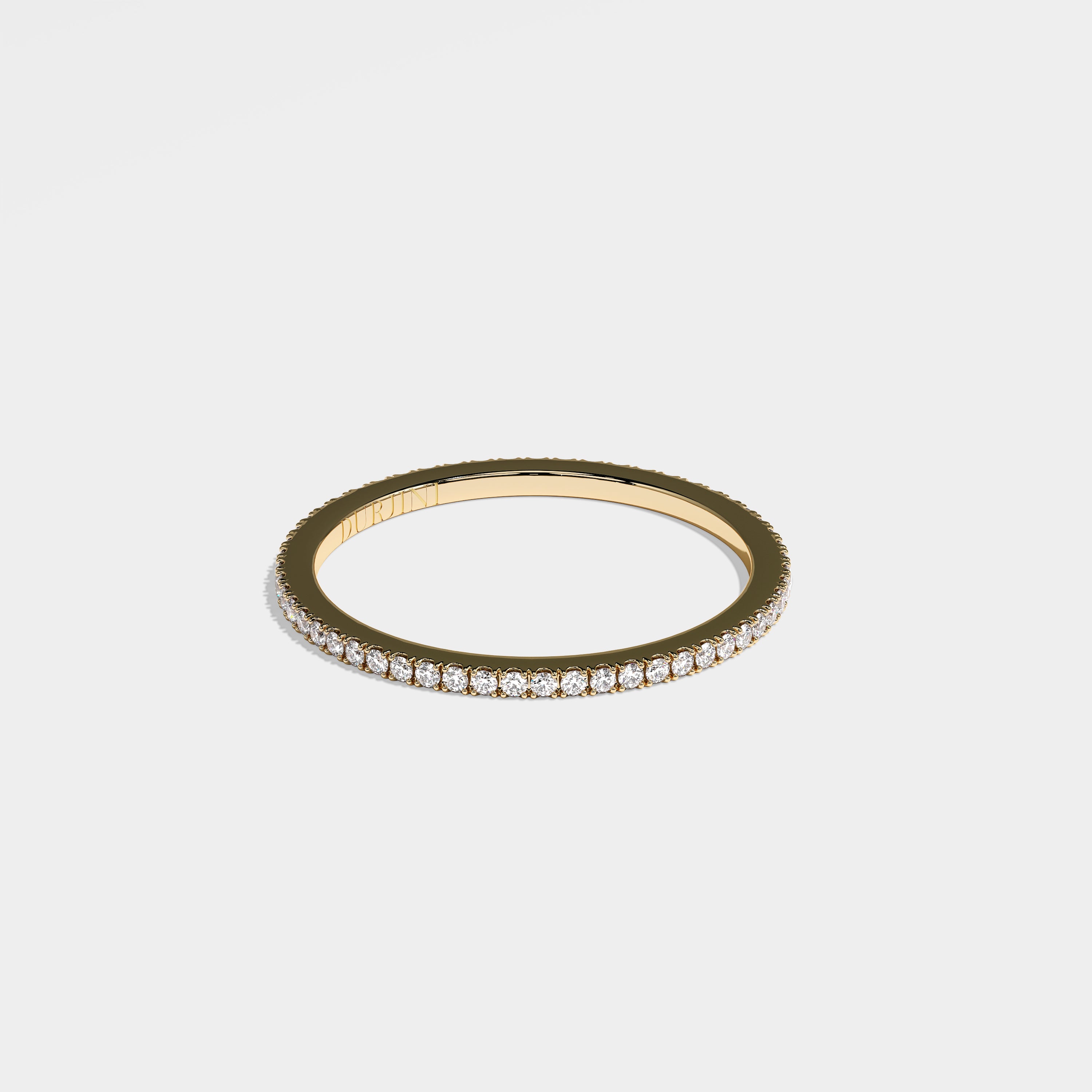 Lana round brilliant-cut eternity diamond ring 18K yellow gold by Kurbãni Durjini, right side