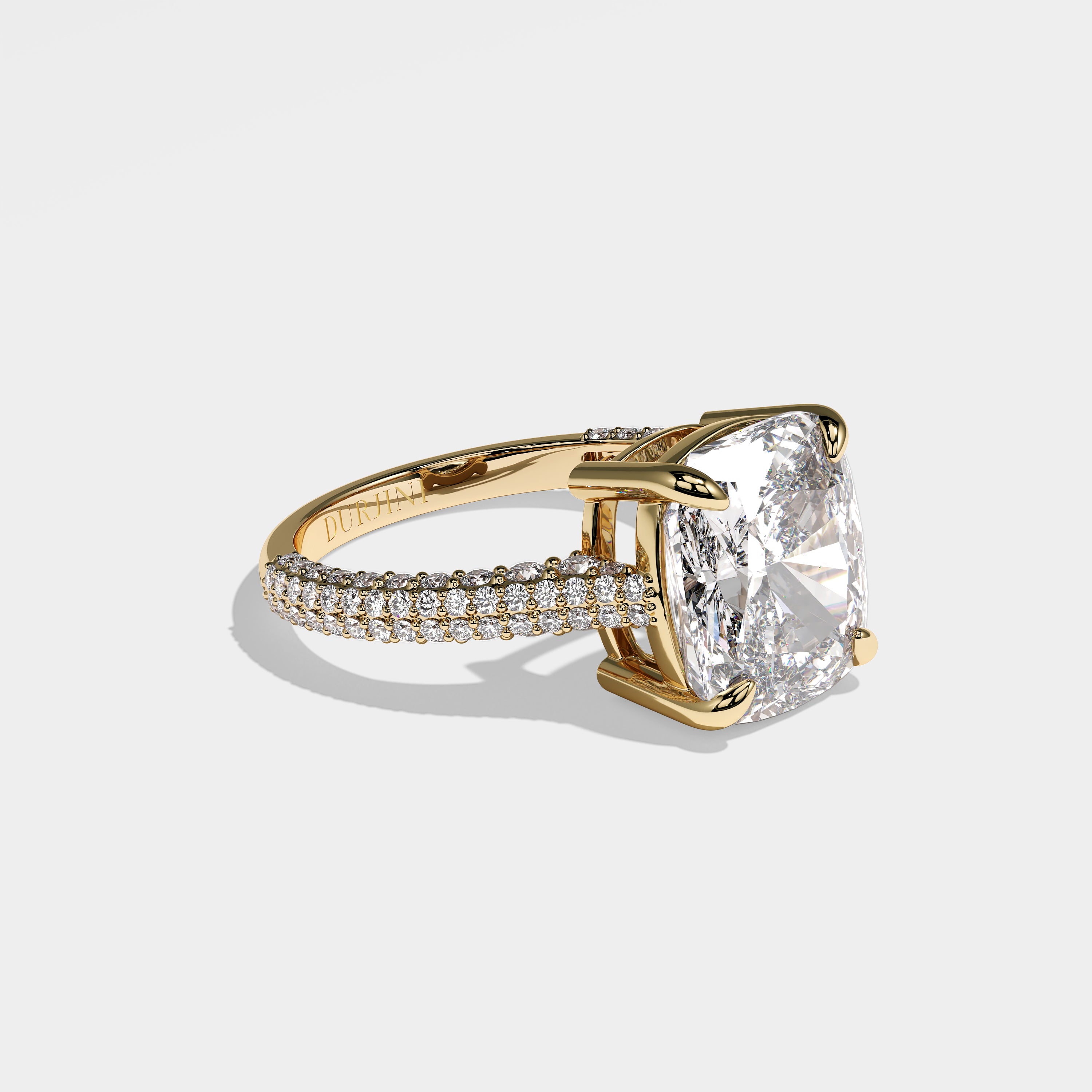 Deena Diamond Cushion Engagement Ring 18K Yellow Gold 8.00ct