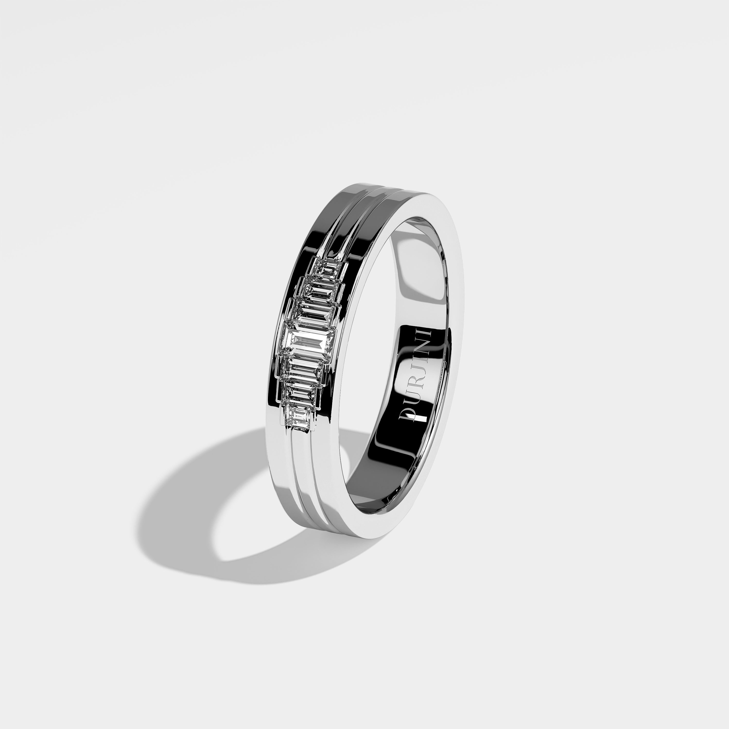 Harry Diamond Baguette Engagement Ring 18K White Gold 2.30ct