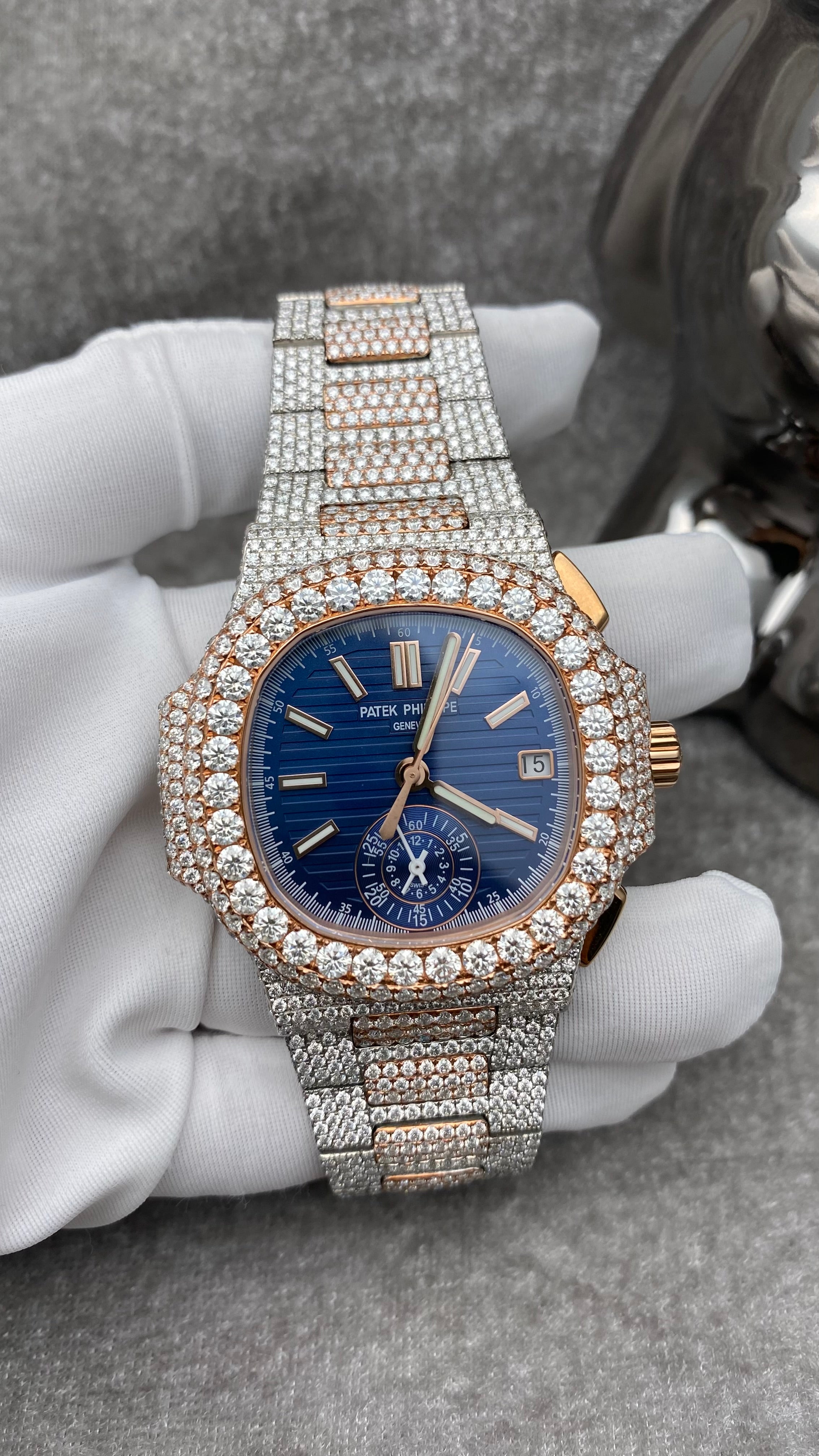 Patek Philippe Nautilus 5980/1AR-001 18K Rose Gold/Steel Diamond Watch