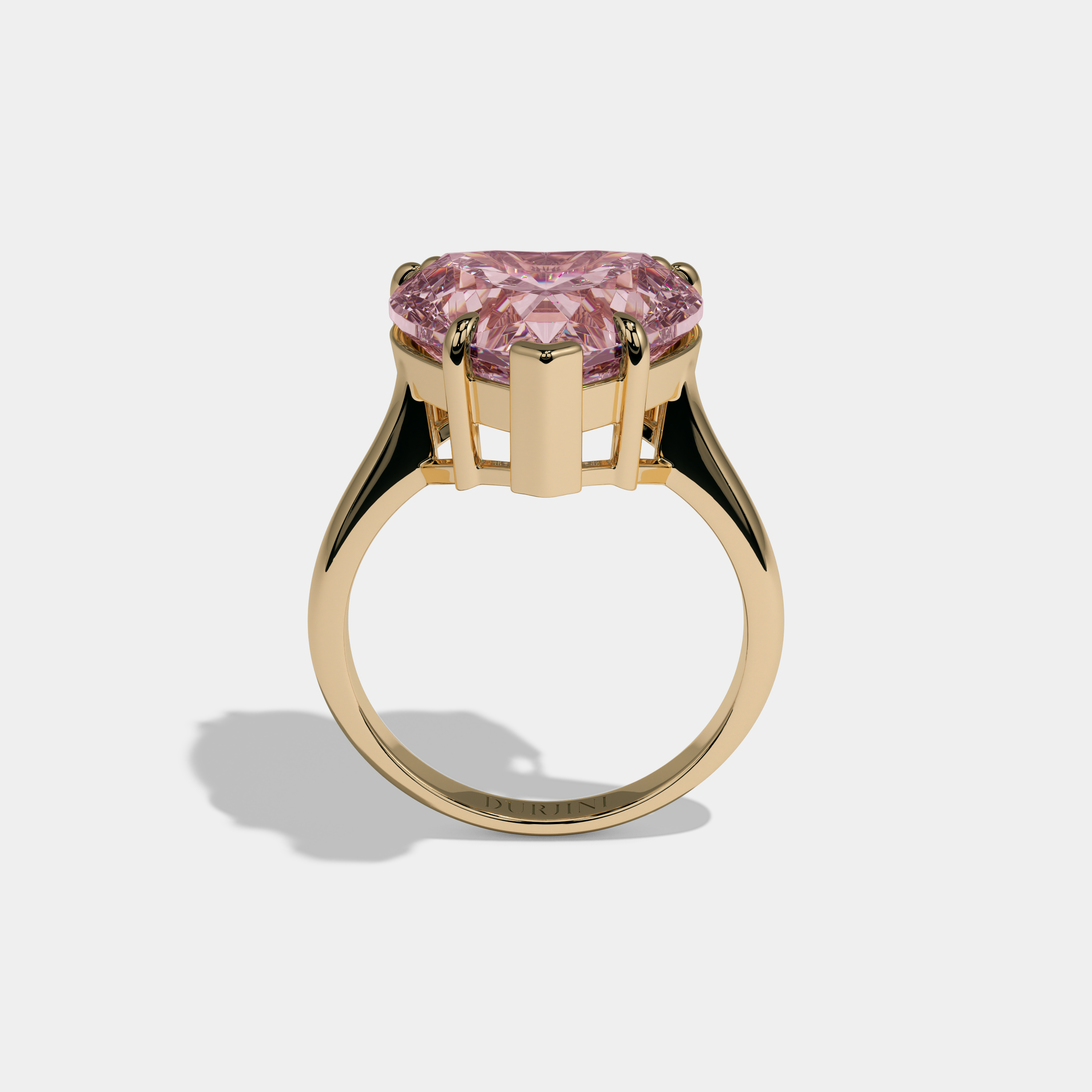 Charlotte Fancy Pink Heart Brilliant Cut Diamond Plain Band Engagement Ring 6ct 18K Yellow Gold