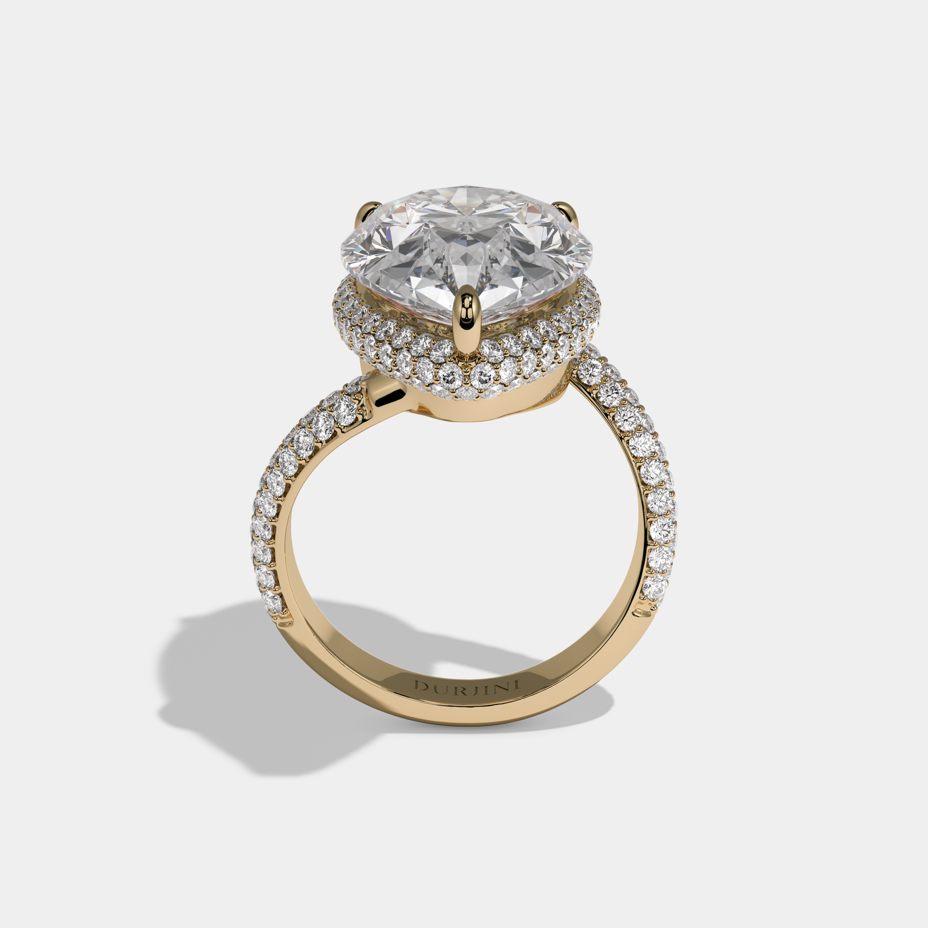 Victoria Pear Brilliant Cut Diamond Halo Engagement Ring 10ct 18k Yellow Gold