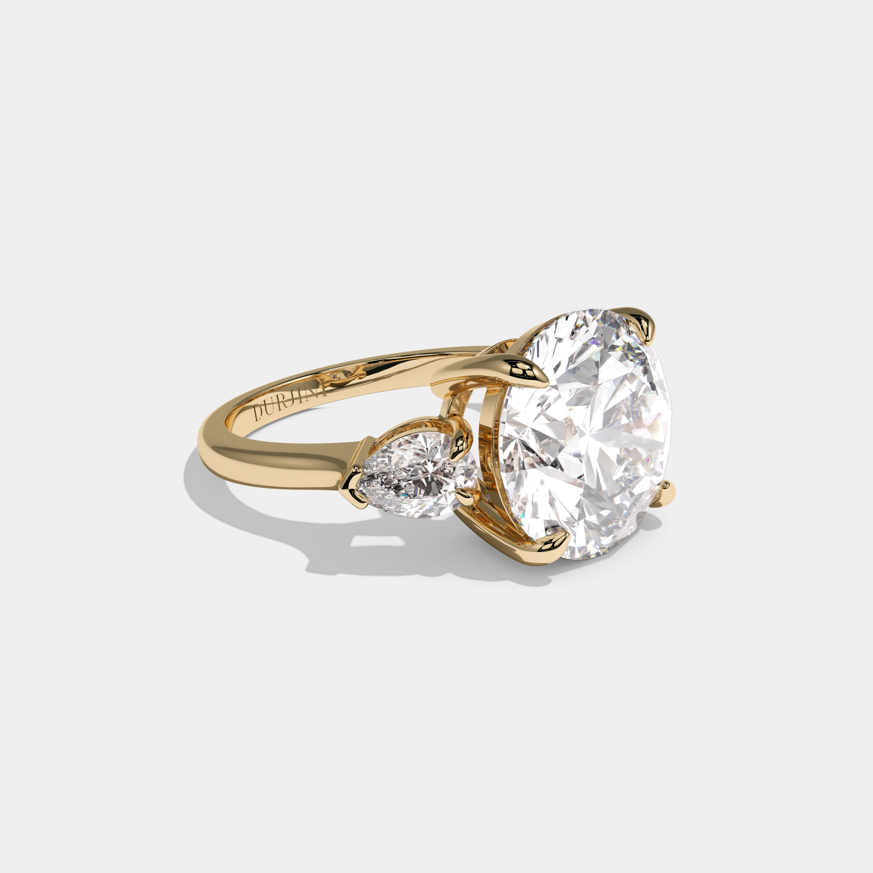 Diana Round Brilliant Cut Diamond Halo Plain Band Engagement Ring 8ct 18k Yellow Gold