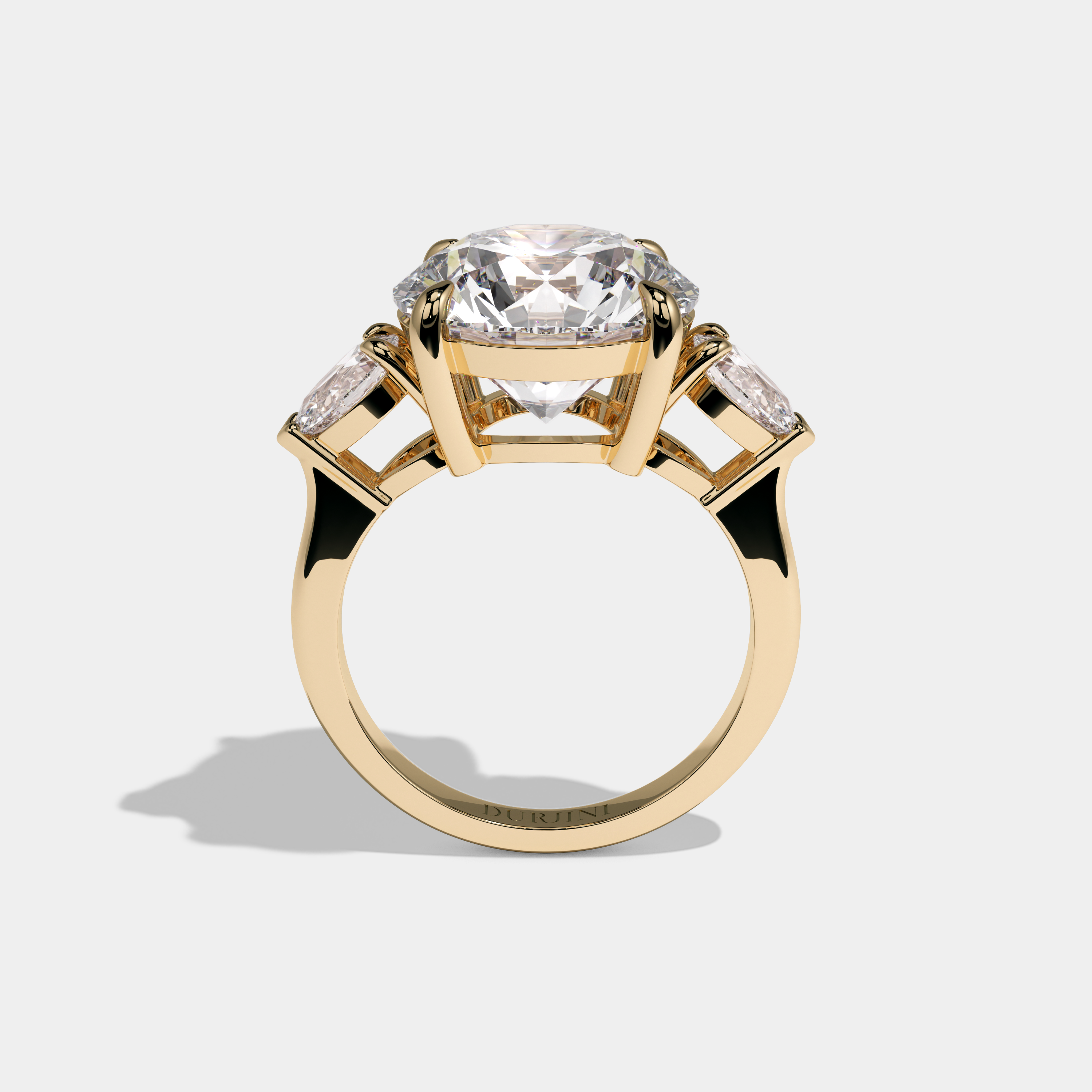 Diana Round Brilliant Cut Diamond Halo Plain Band Engagement Ring 8ct 18k Yellow Gold