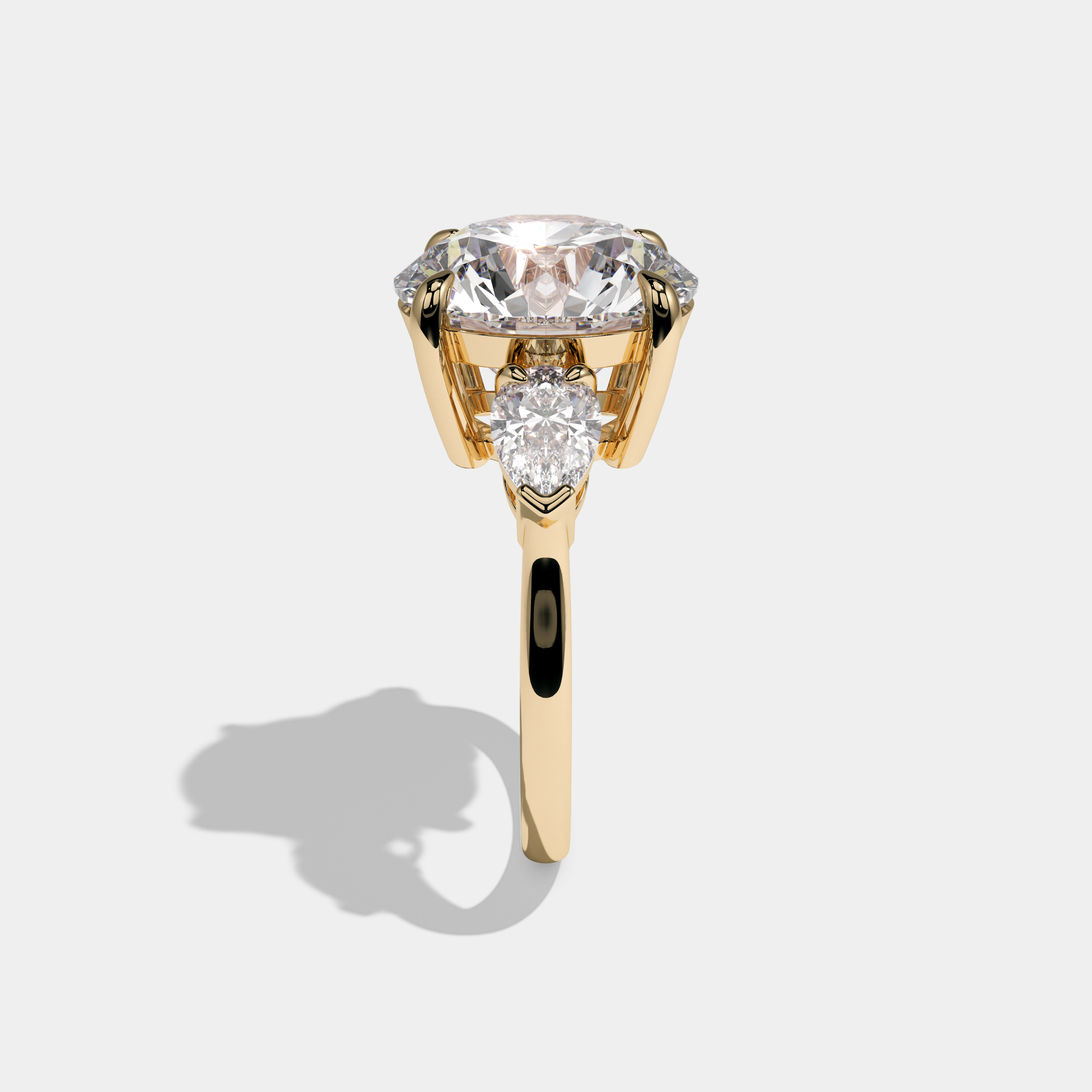 Diana Round Brilliant Cut Diamond Halo Plain Band Engagement Ring 8ct 18k Yellow Gold