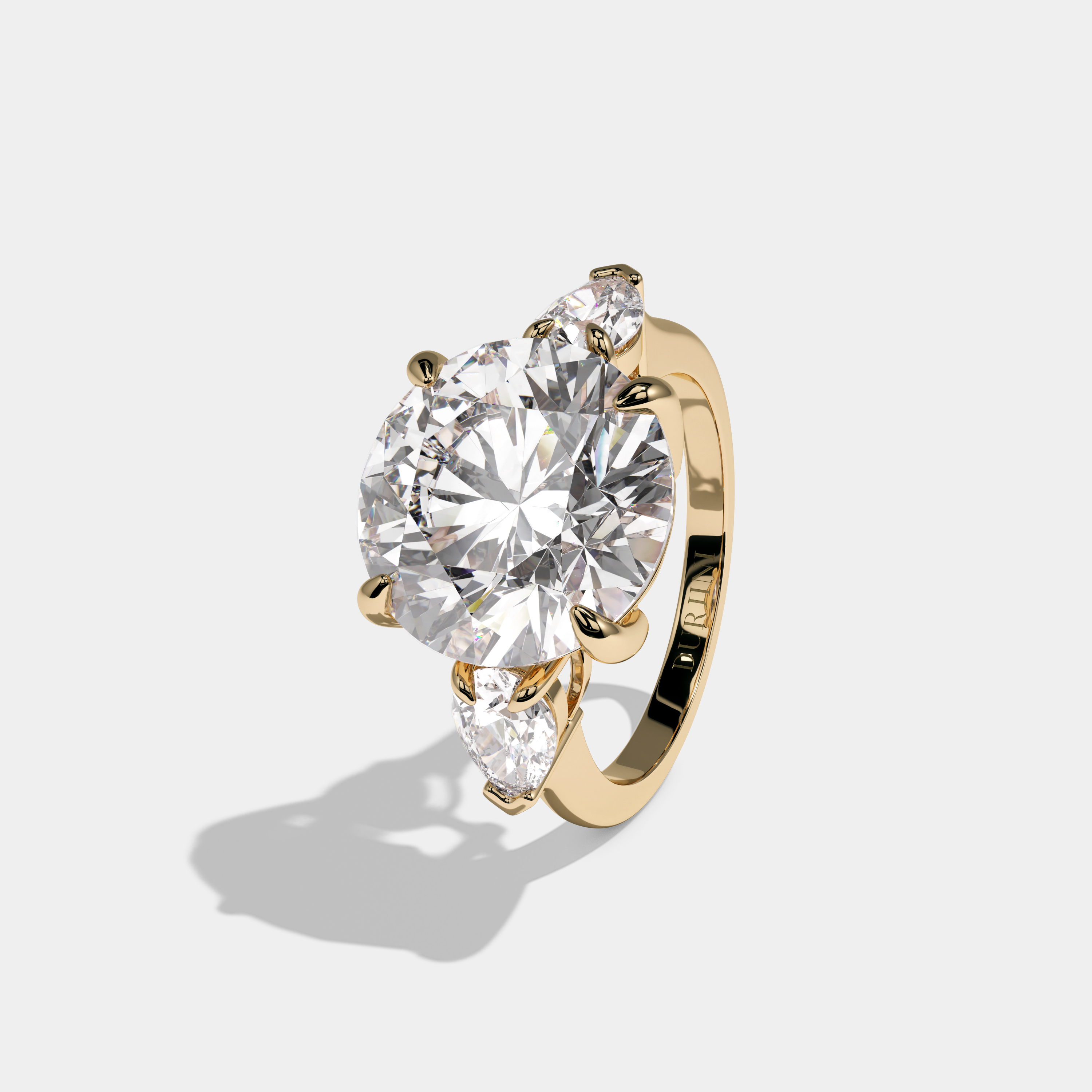Diana Round Brilliant Cut Diamond Halo Plain Band Engagement Ring 8ct 18k Yellow Gold