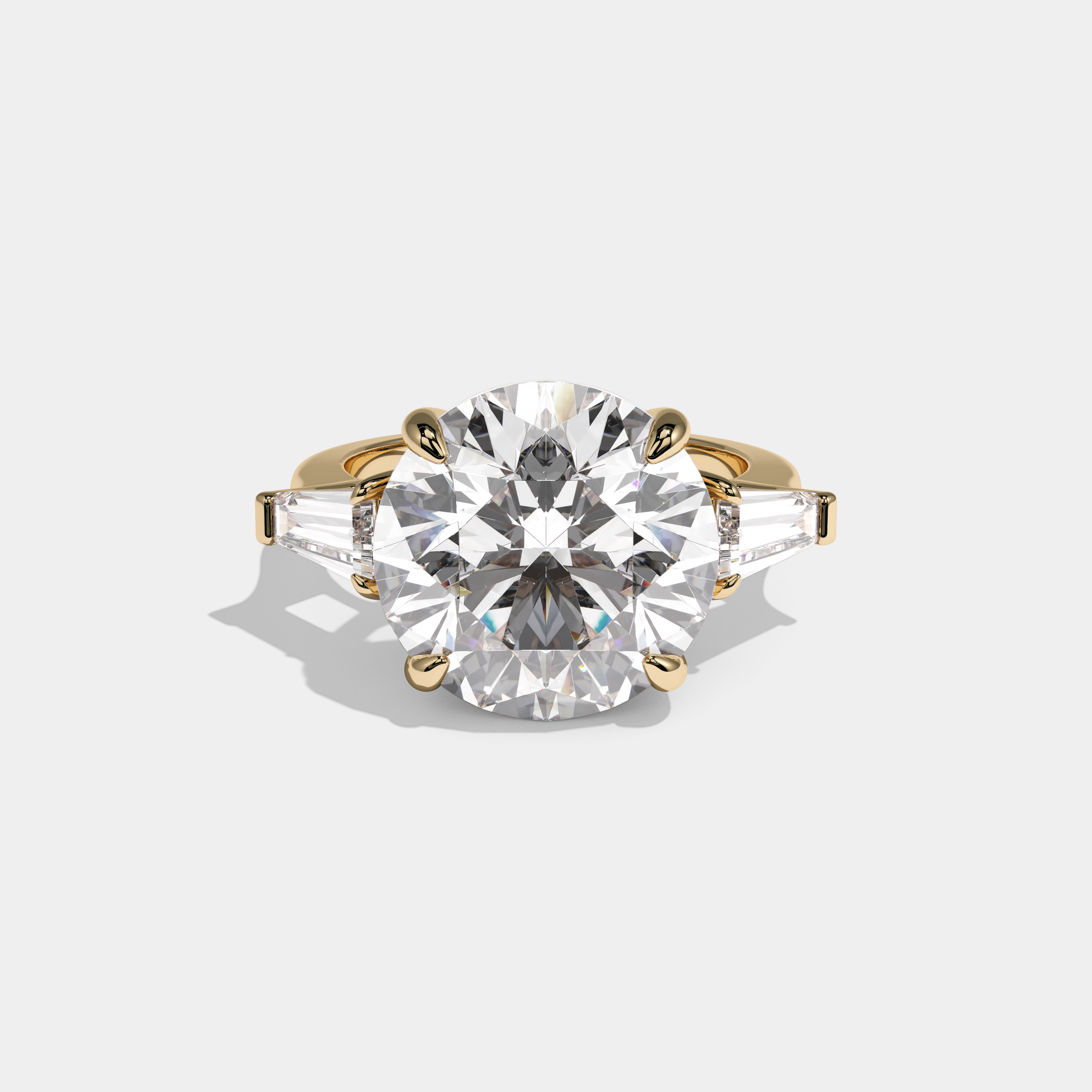 Rosalind Round Brilliant Cut Diamond Halo Plain Band Engagement Ring 10ct 18K Yellow Gold