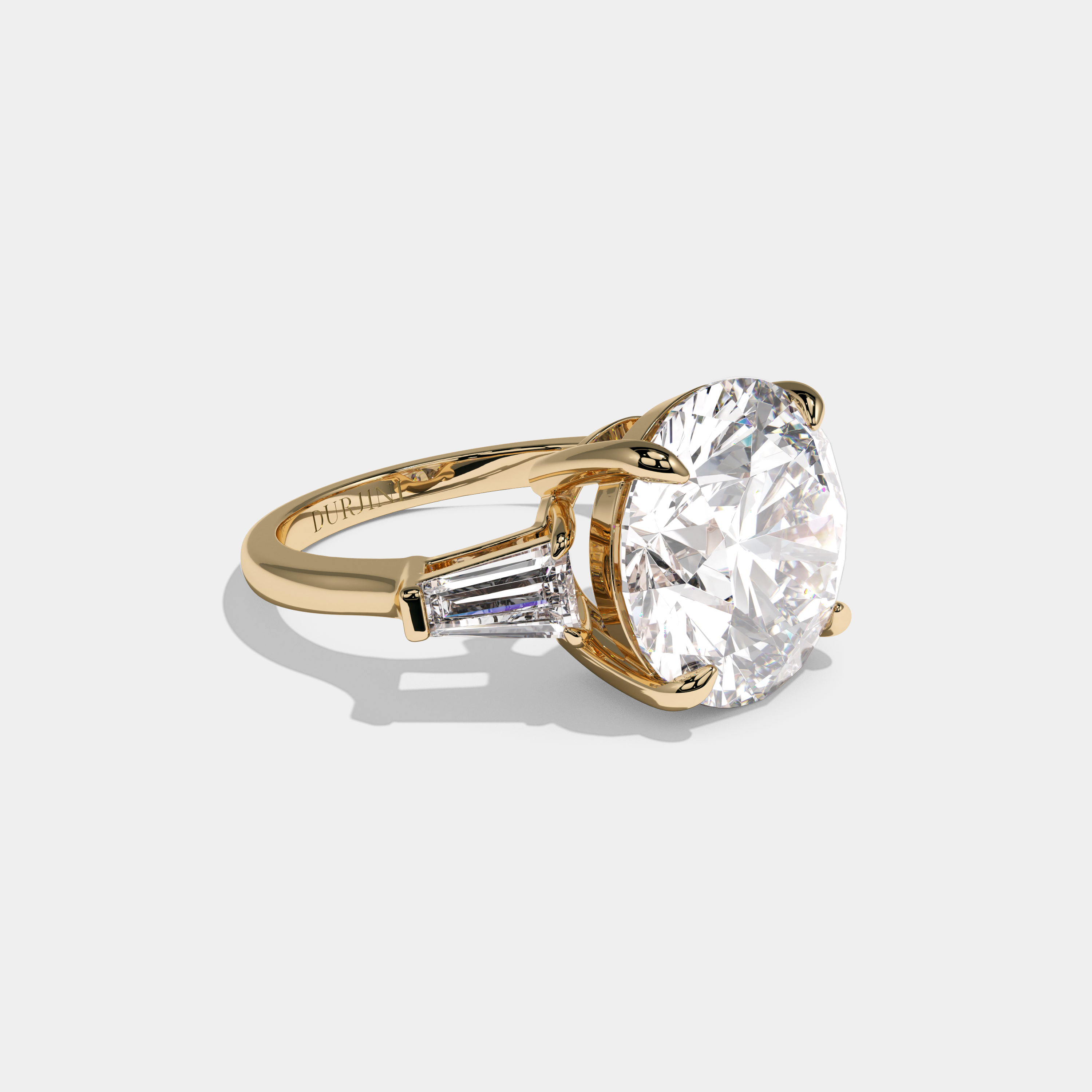 Rosalind Round Brilliant Cut Diamond Halo Plain Band Engagement Ring 10ct 18K Yellow Gold