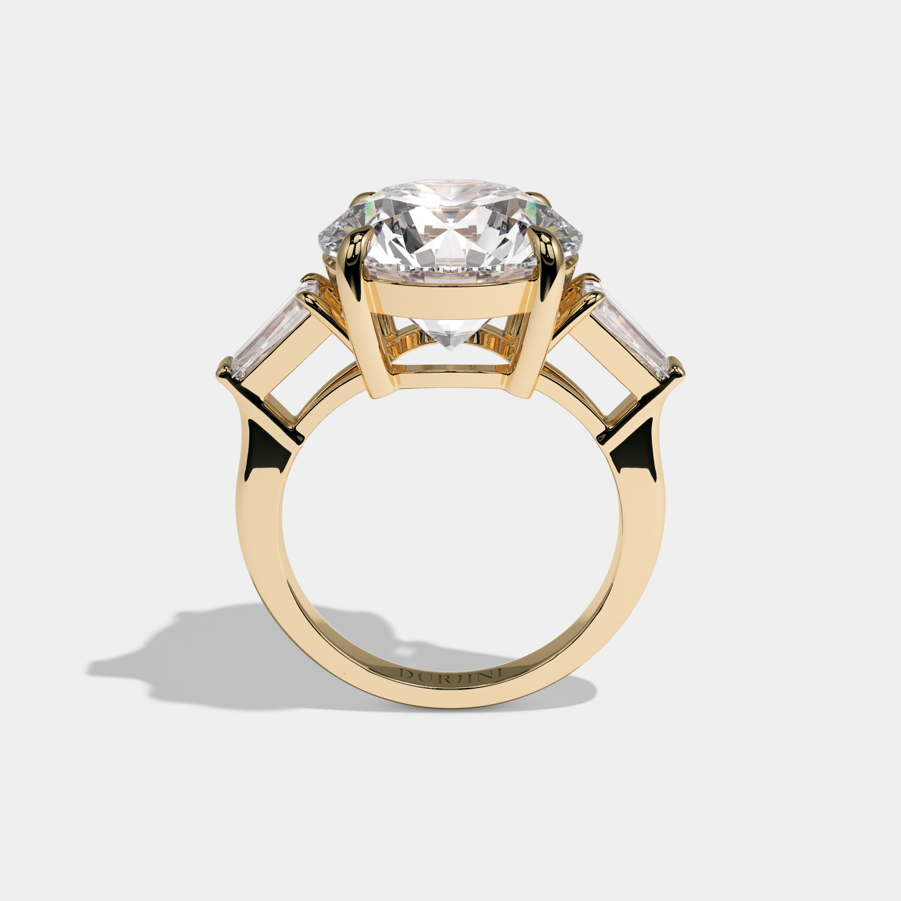 Rosalind Round Brilliant Cut Diamond Halo Plain Band Engagement Ring 10ct 18K Yellow Gold