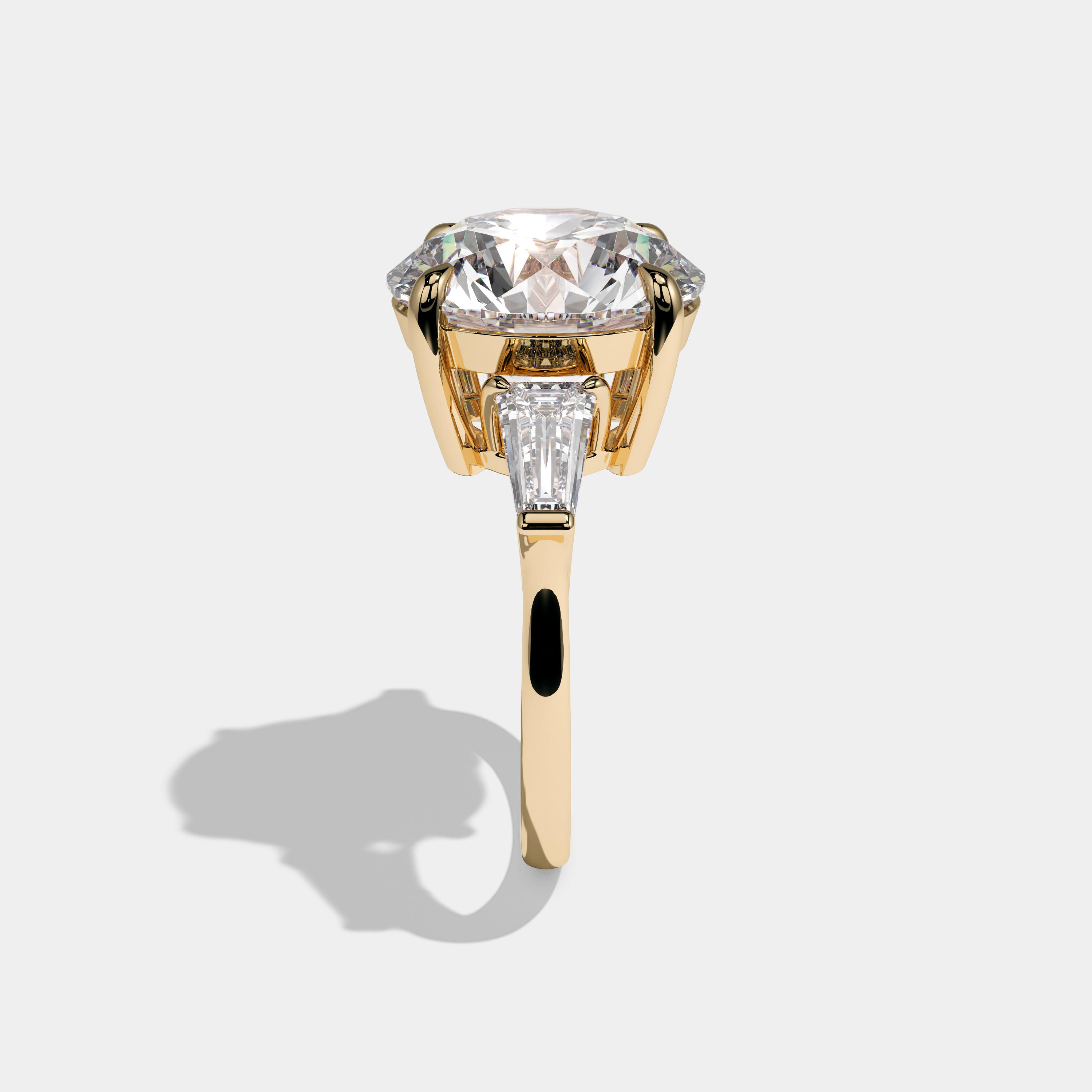 Rosalind Round Brilliant Cut Diamond Halo Plain Band Engagement Ring 10ct 18K Yellow Gold