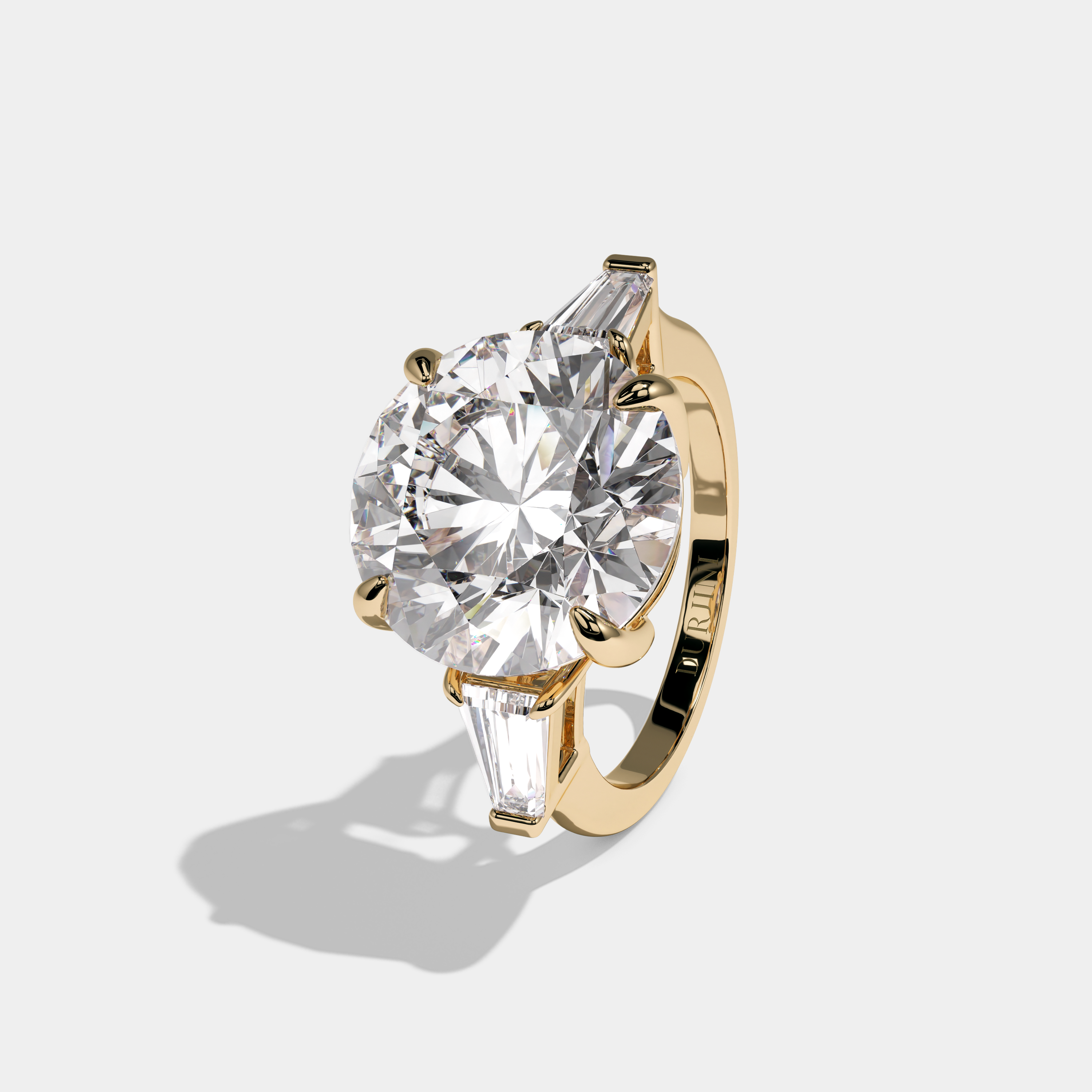 Rosalind Round Brilliant Cut Diamond Halo Plain Band Engagement Ring 10ct 18K Yellow Gold