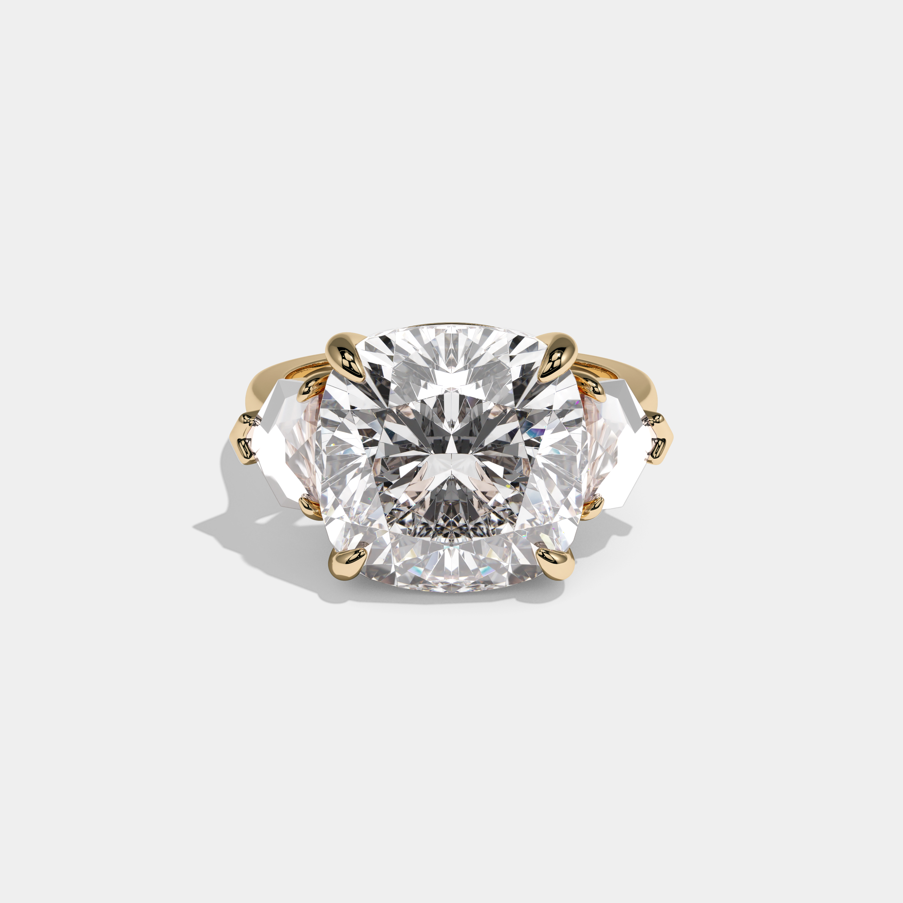 Victoria Cushion Cut Diamond Halo Engagement Ring 8ct 18k Yellow Gold
