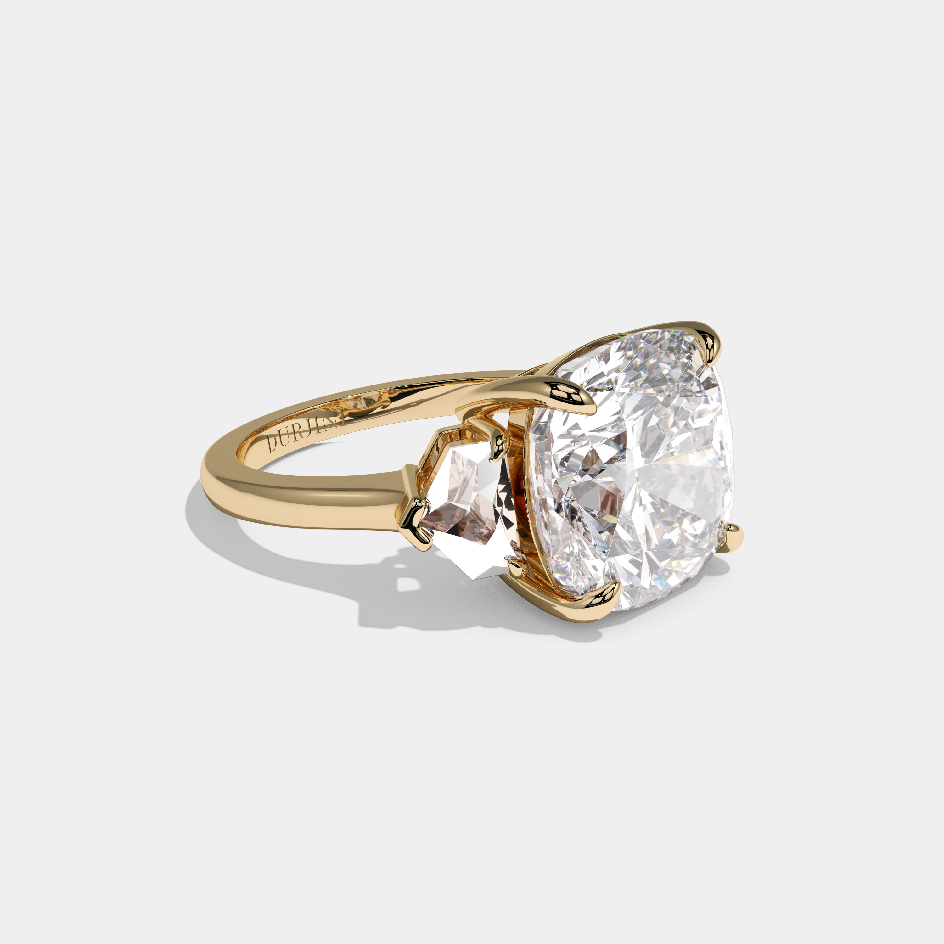 Victoria Cushion Cut Diamond Halo Engagement Ring 8ct 18k Yellow Gold