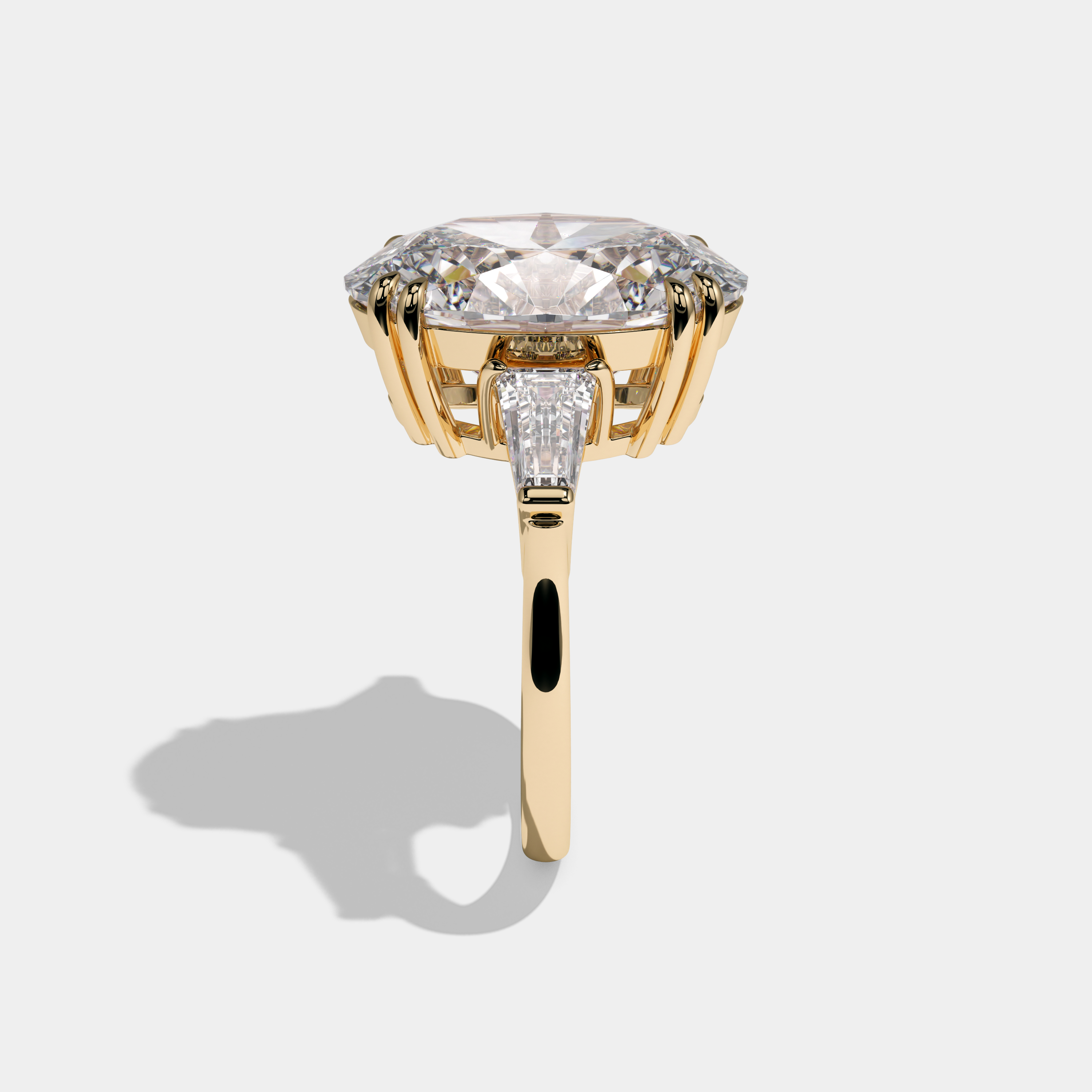 Charlotte Oval Cut Diamond Halo Engagement Ring 10ct 18k Yellow Gold